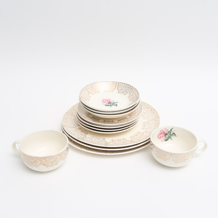 Vintage Crooksville "Delmar Rose" Dinnerware