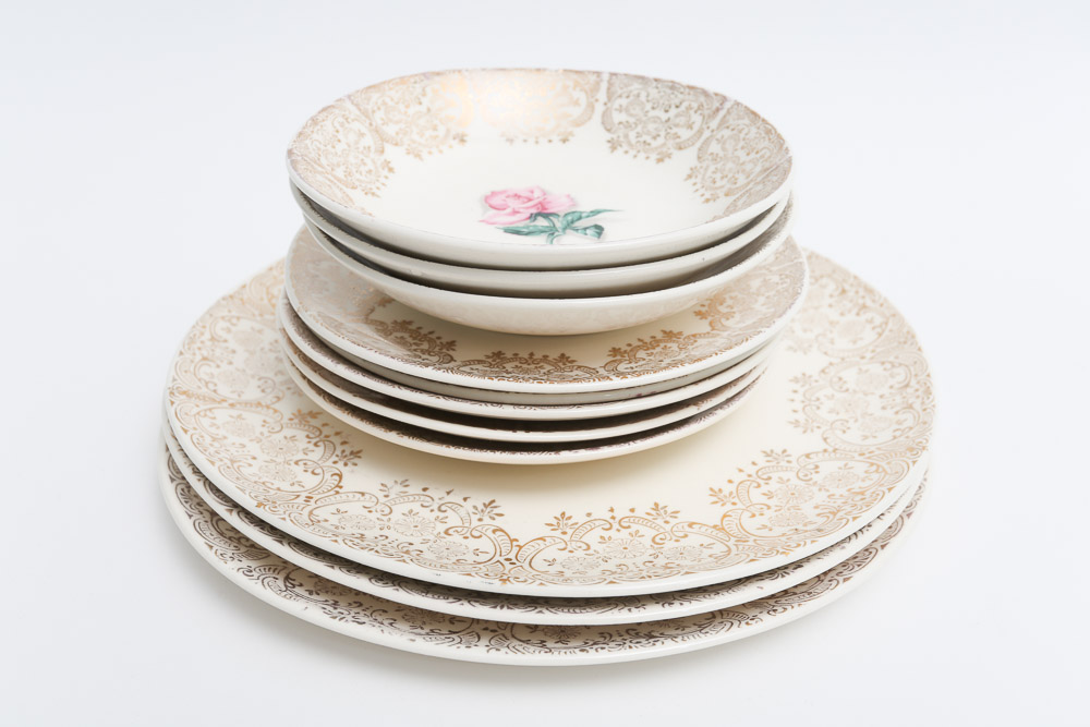 Vintage Crooksville "Delmar Rose" Dinnerware