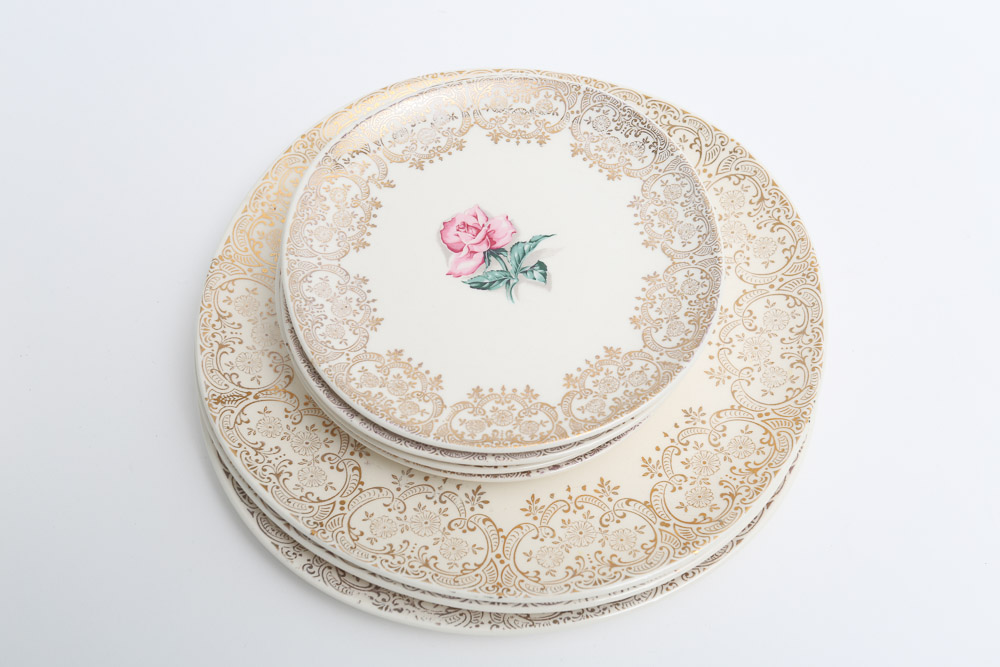 Vintage Crooksville "Delmar Rose" Dinnerware