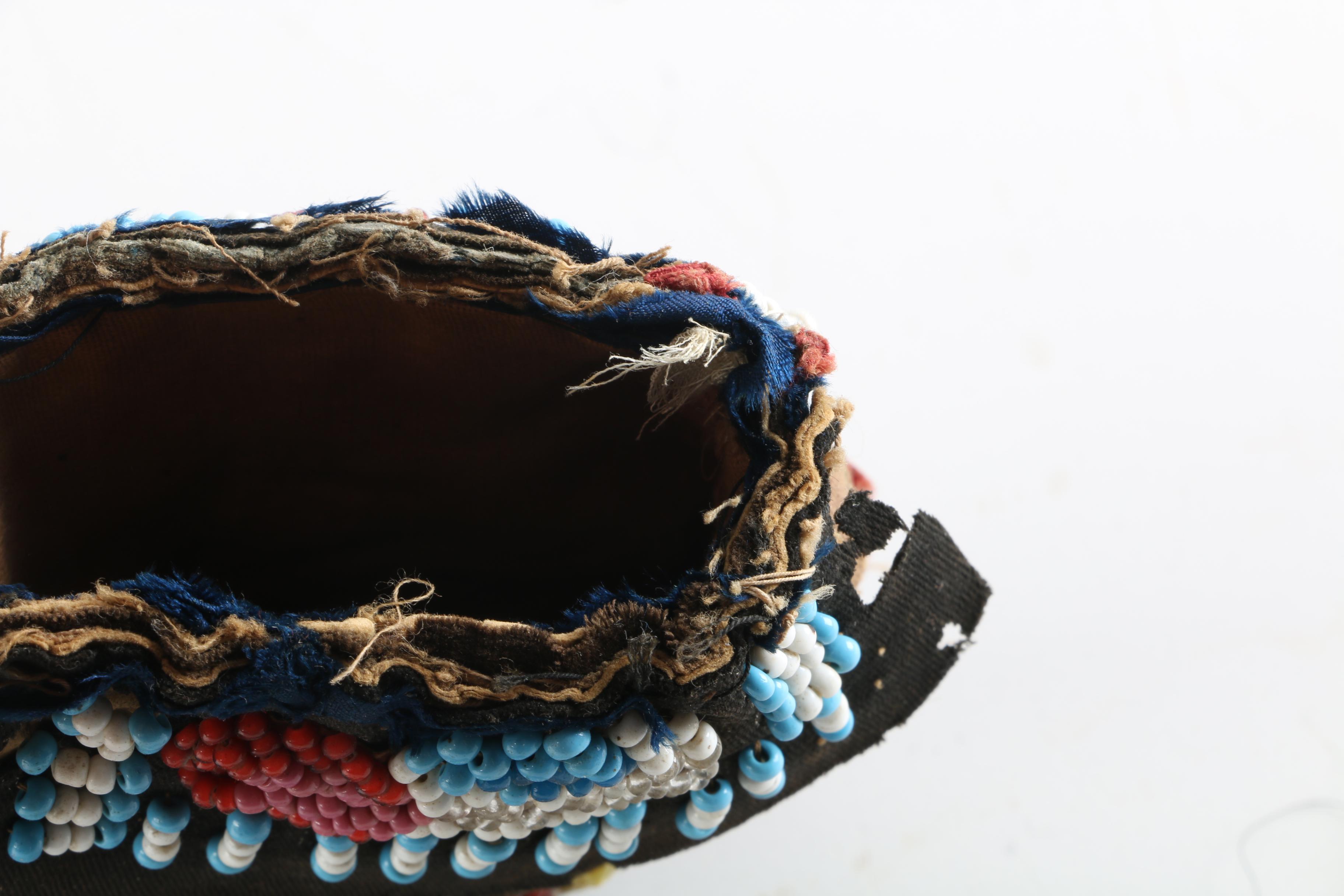 Early 20th Century Native American Iroquois Hand Beaded Fabric Pouches