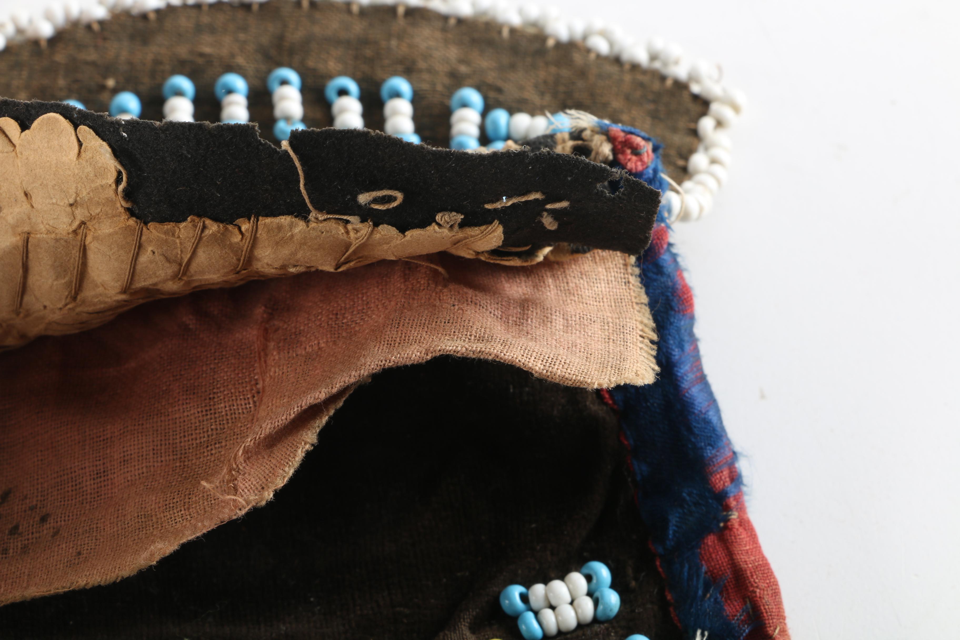 Early 20th Century Native American Iroquois Hand Beaded Fabric Pouches