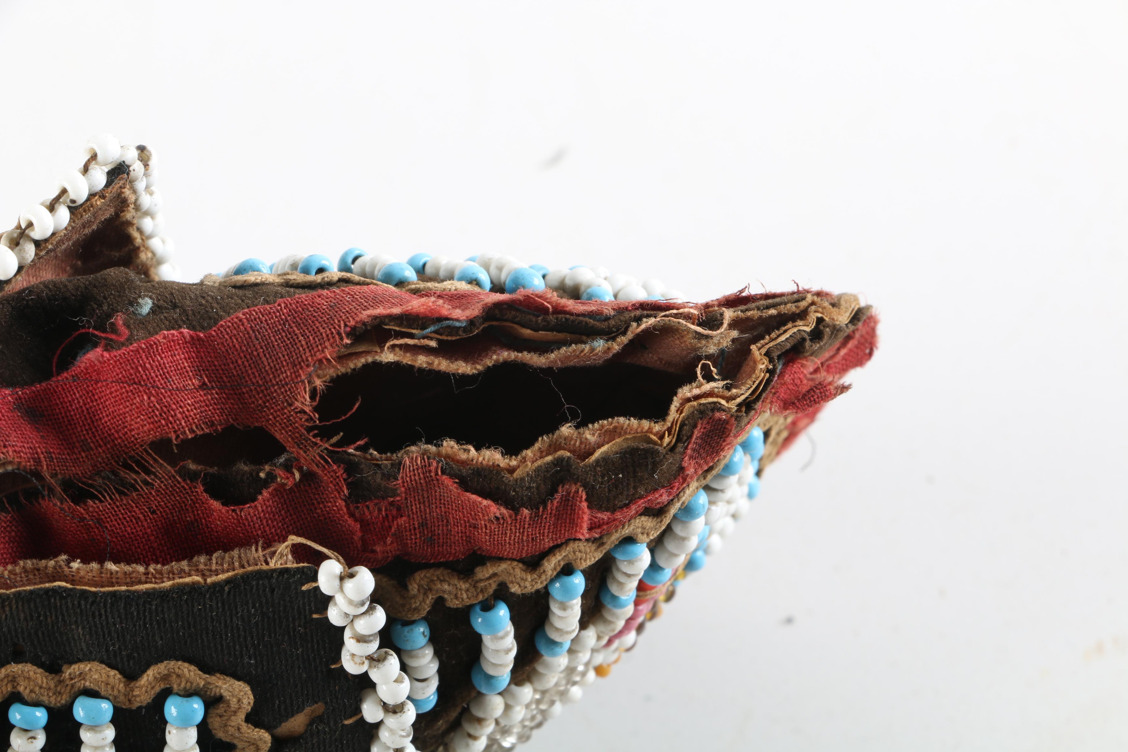 Early 20th Century Native American Iroquois Hand Beaded Fabric Pouches