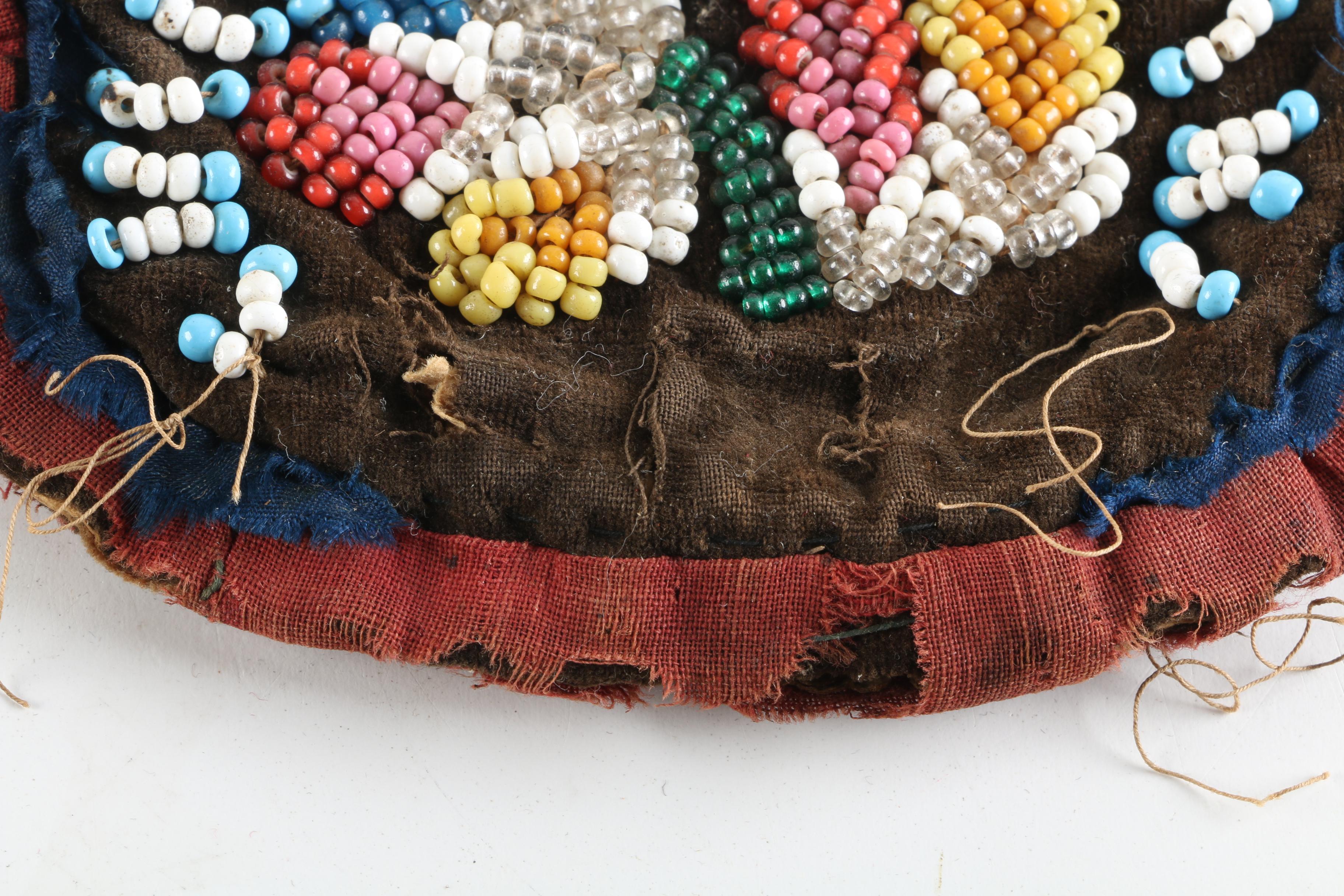 Early 20th Century Native American Iroquois Hand Beaded Fabric Pouches