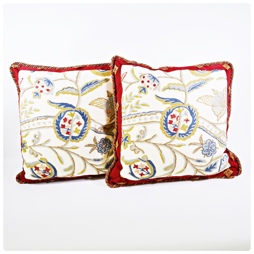 Crewel Embroidered Pillows