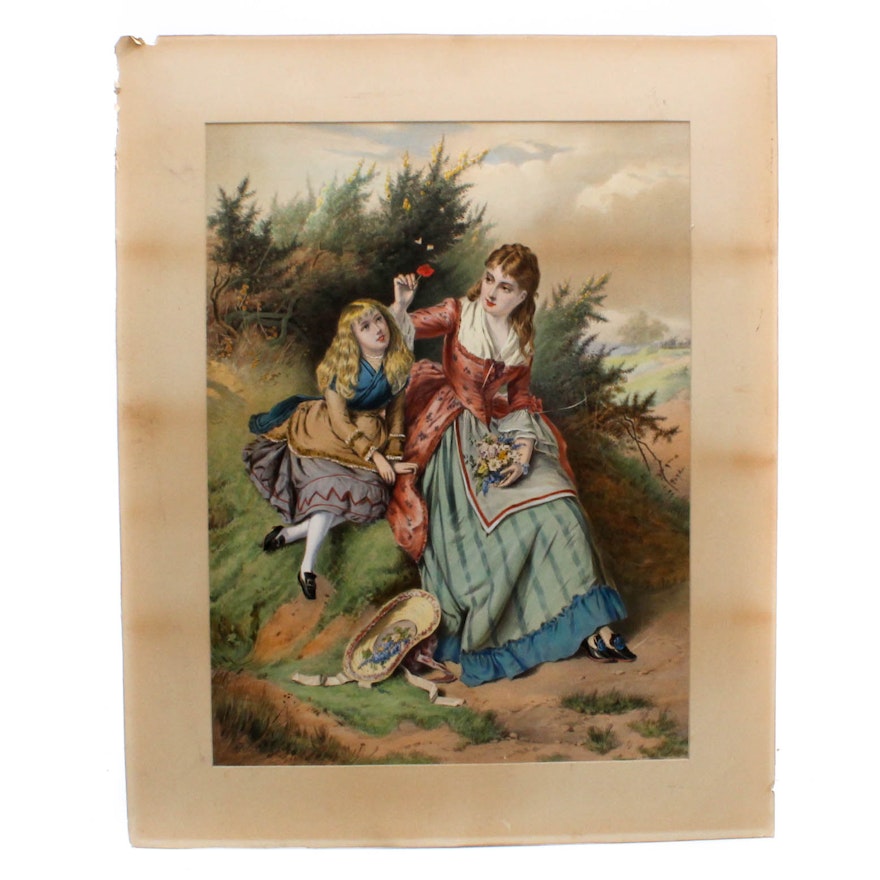 "The Sunny Side of Life" Chromolithograph After E. C. Barnes