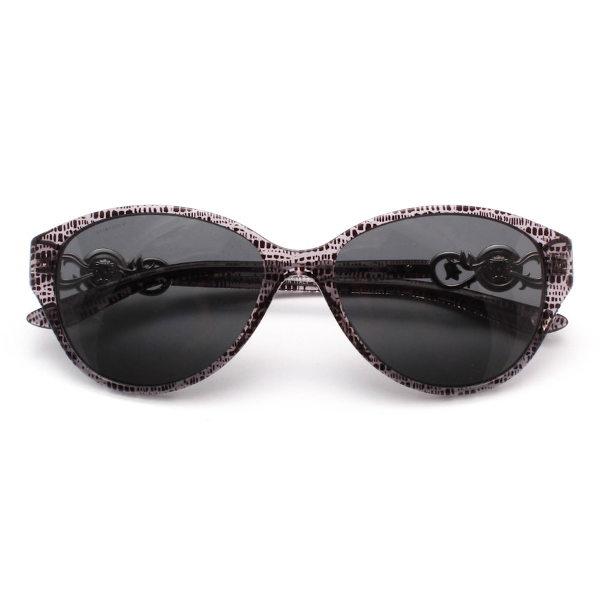 Versace Gray Barocco Signature Sunglasses