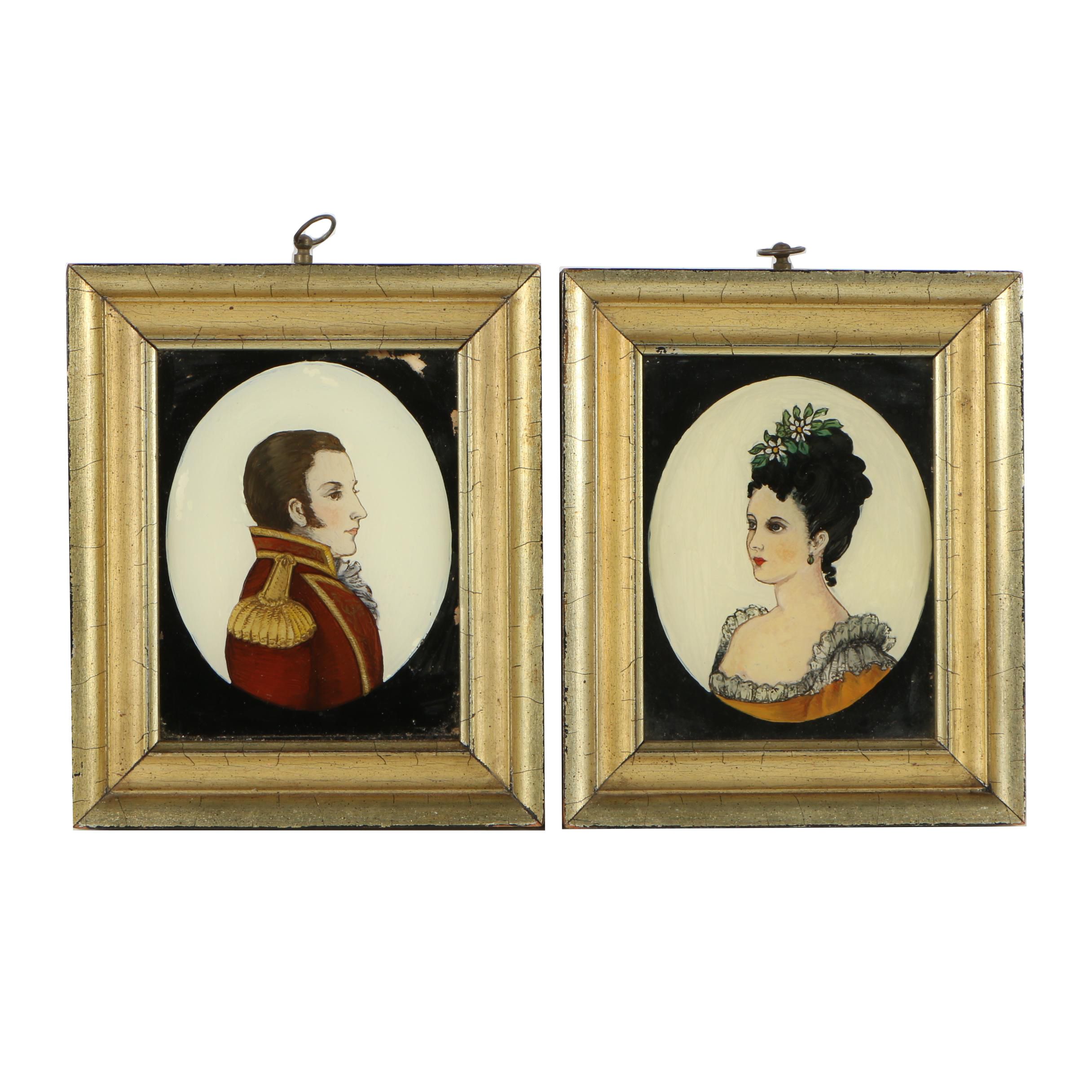 Reverse Glass Oil Portraits