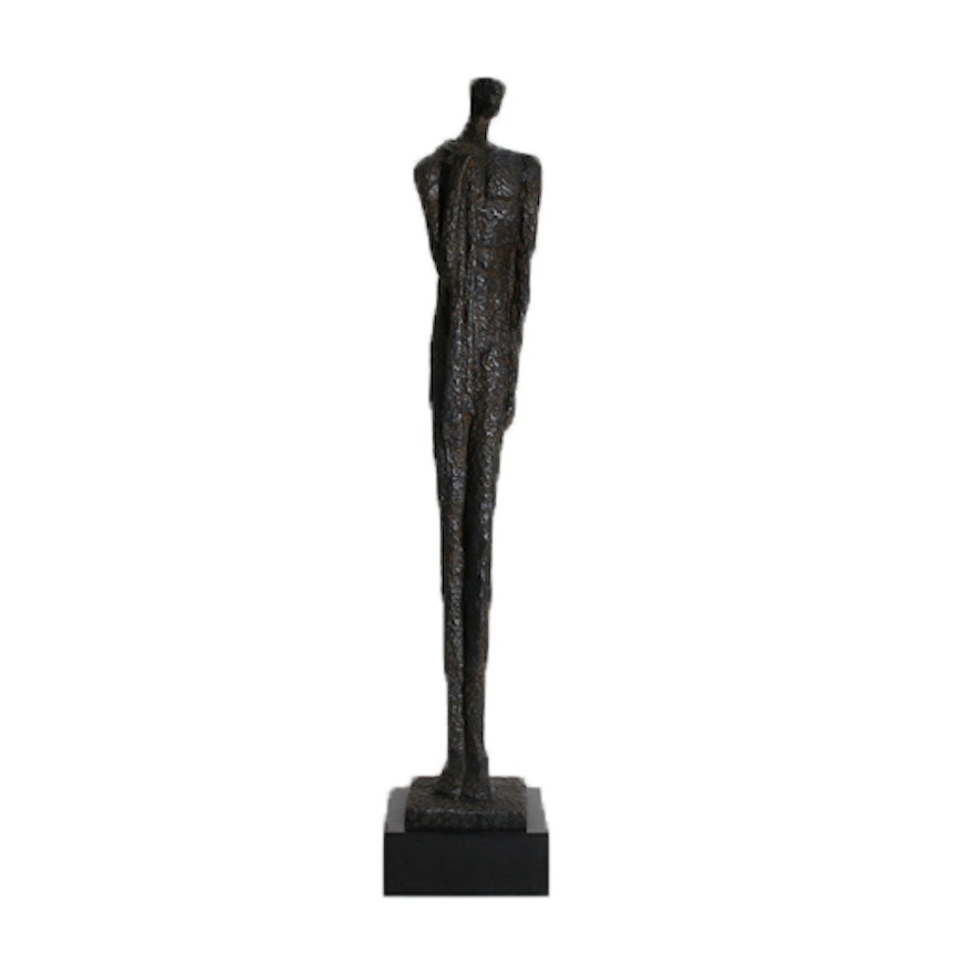Cast Iron Sculpture in the Style of Alberto Giacometti