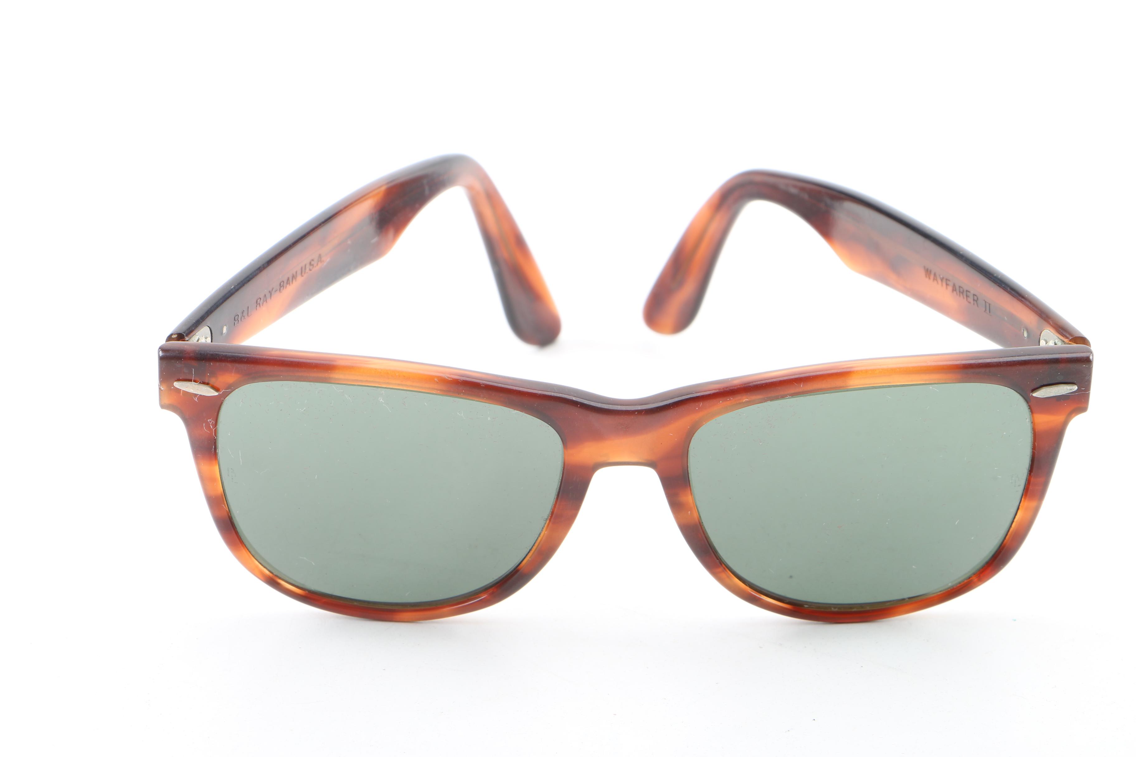 Vintage B&L Ray-Ban Wayfarer II Tortoiseshell Style Sunglasses with Case