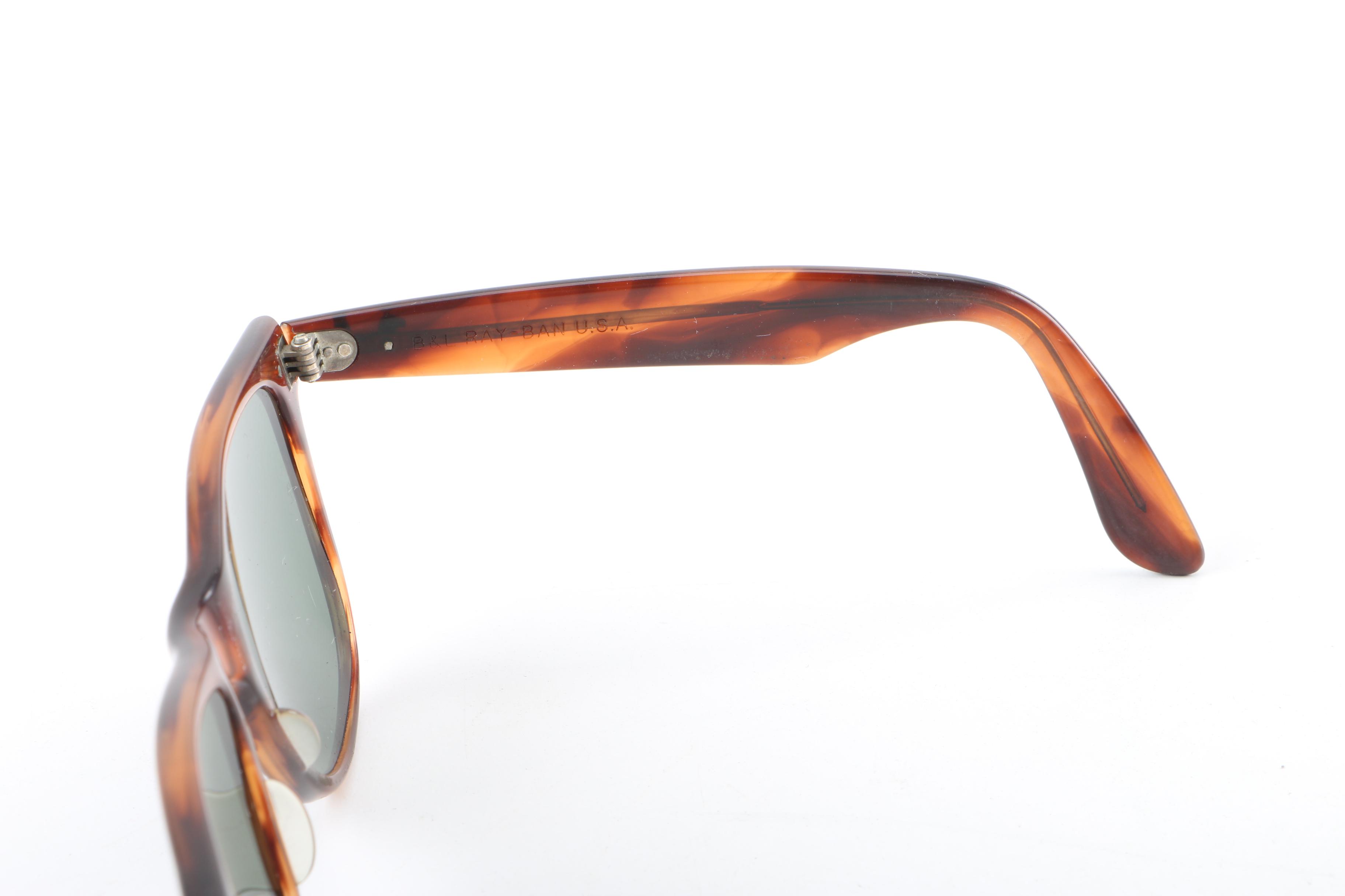 Vintage B&L Ray-Ban Wayfarer II Tortoiseshell Style Sunglasses with Case