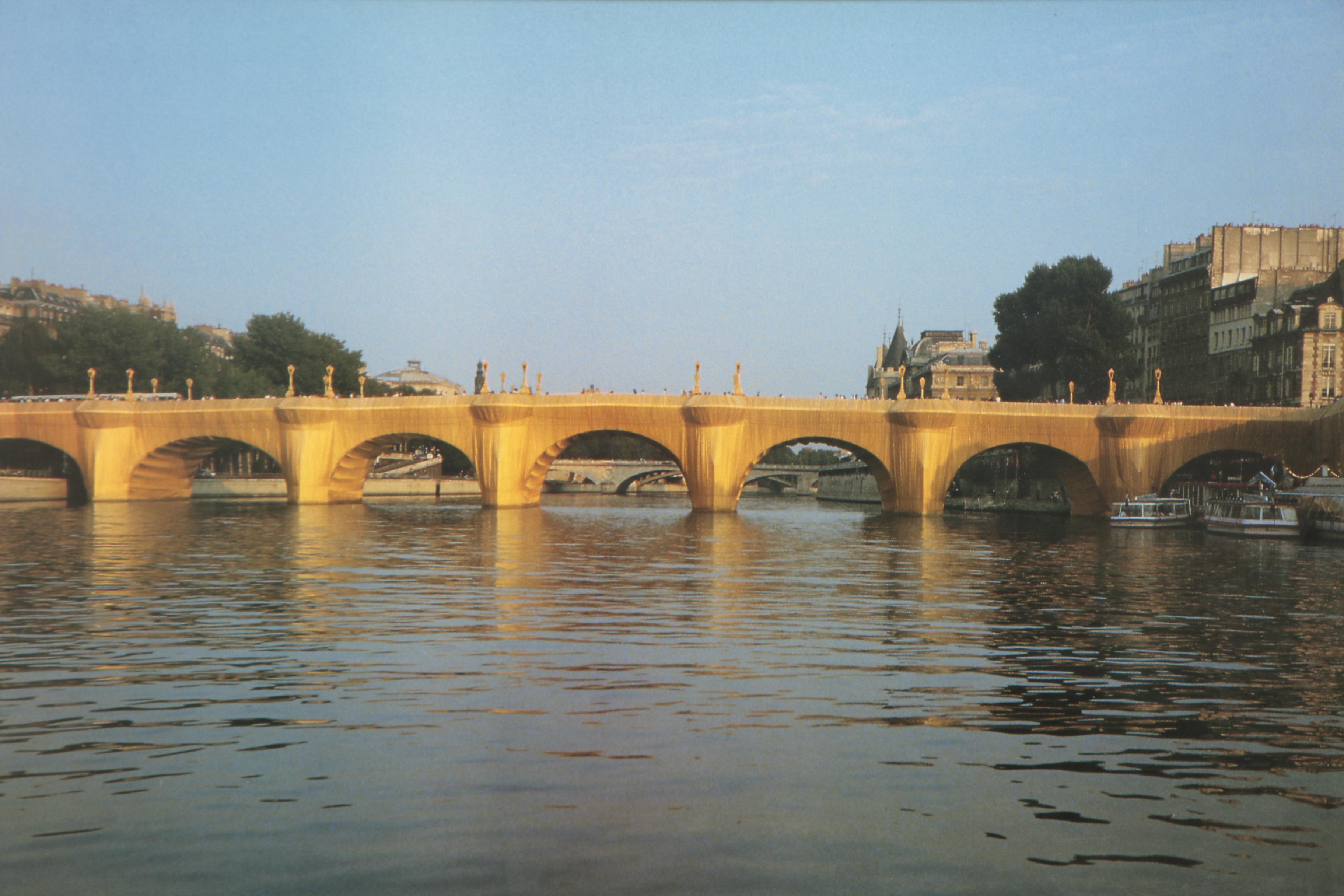 Christo Autographed Offset Lithographic Poster of "The Pont Neuf Wrapped"