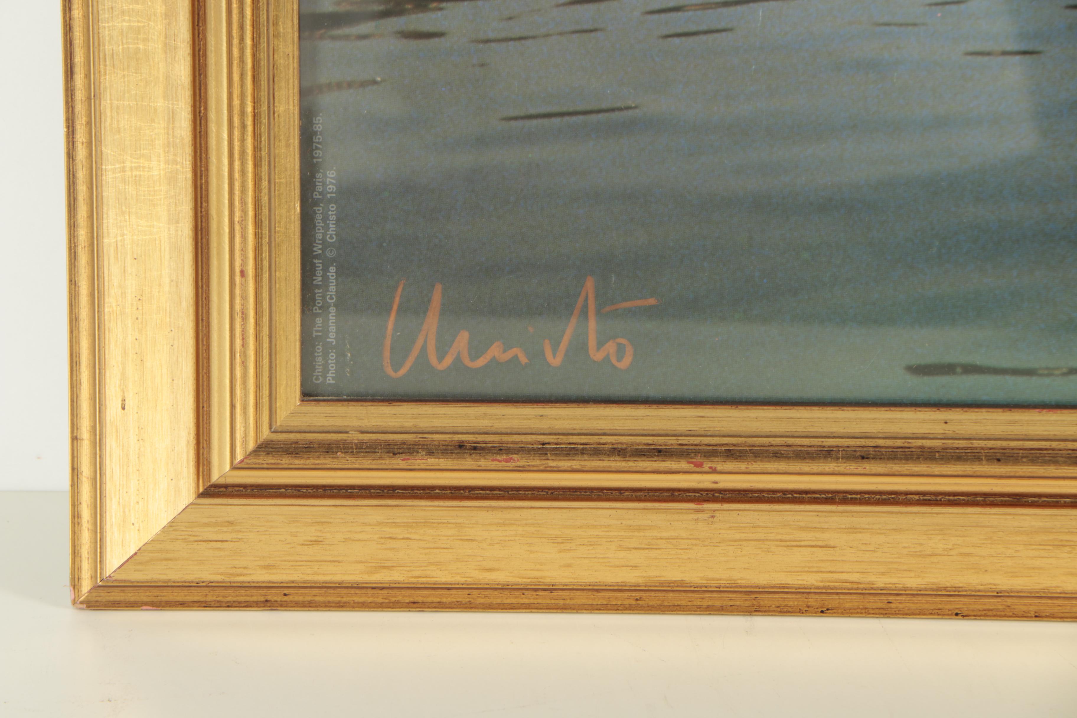 Christo Autographed Offset Lithographic Poster of "The Pont Neuf Wrapped"