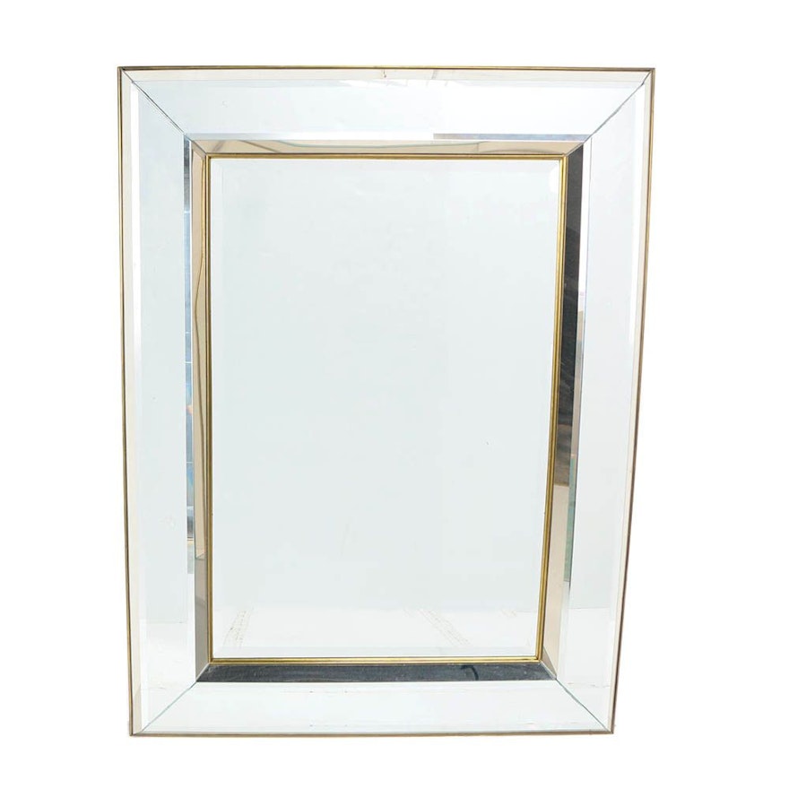 Signed Carvers' Guild Wall Mirror with Beveled Mirror Frame