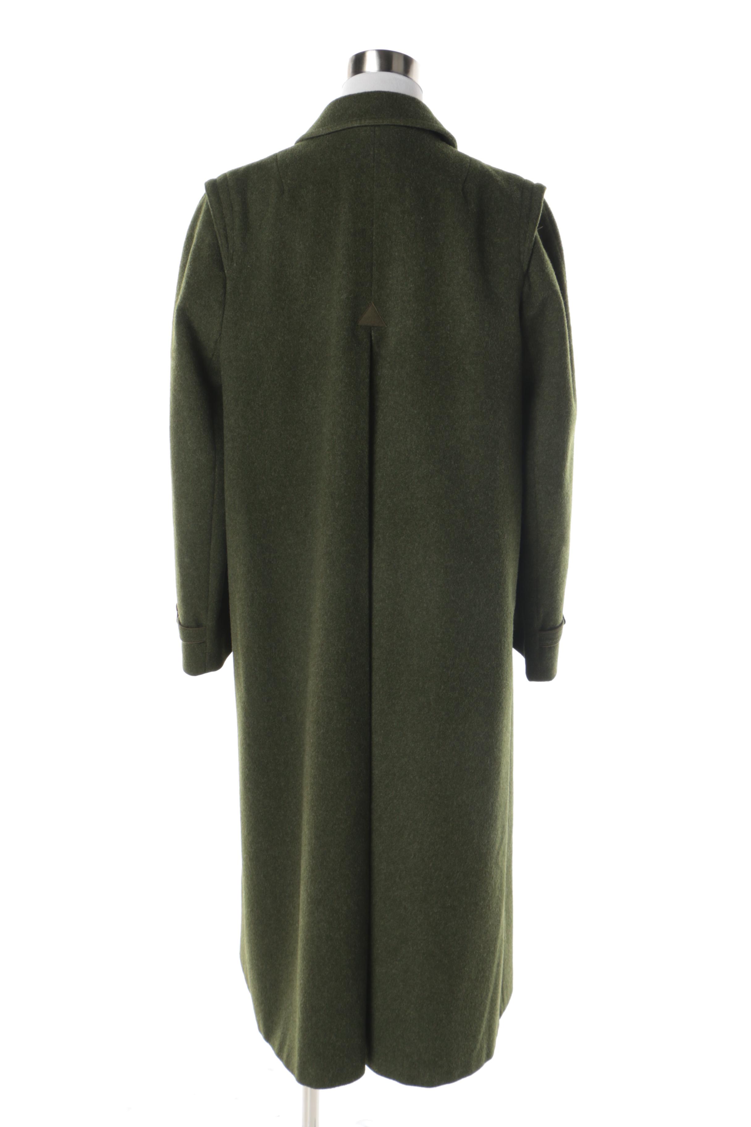 Women's Vintage Burberrys Green Wool Coat