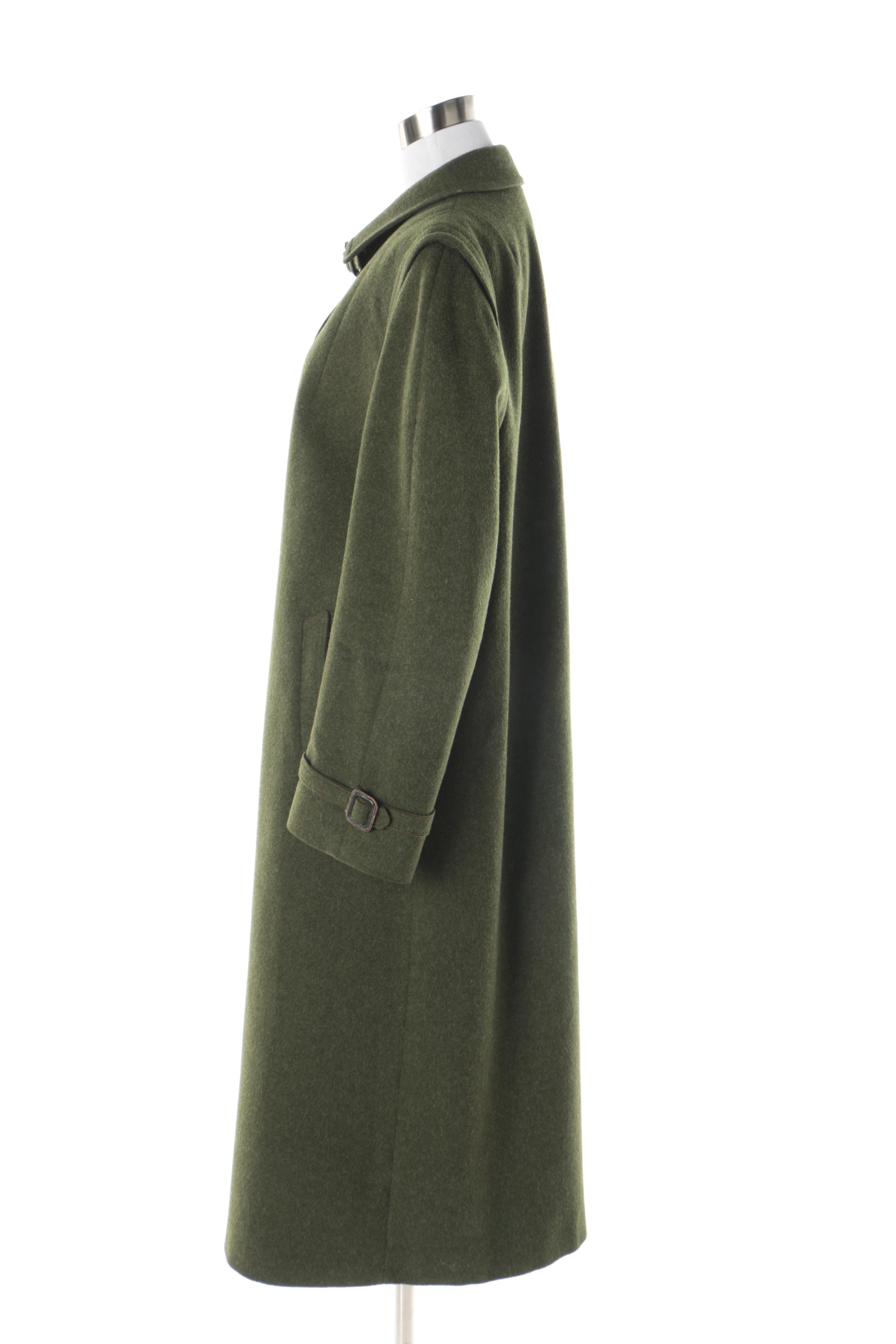 Women's Vintage Burberrys Green Wool Coat