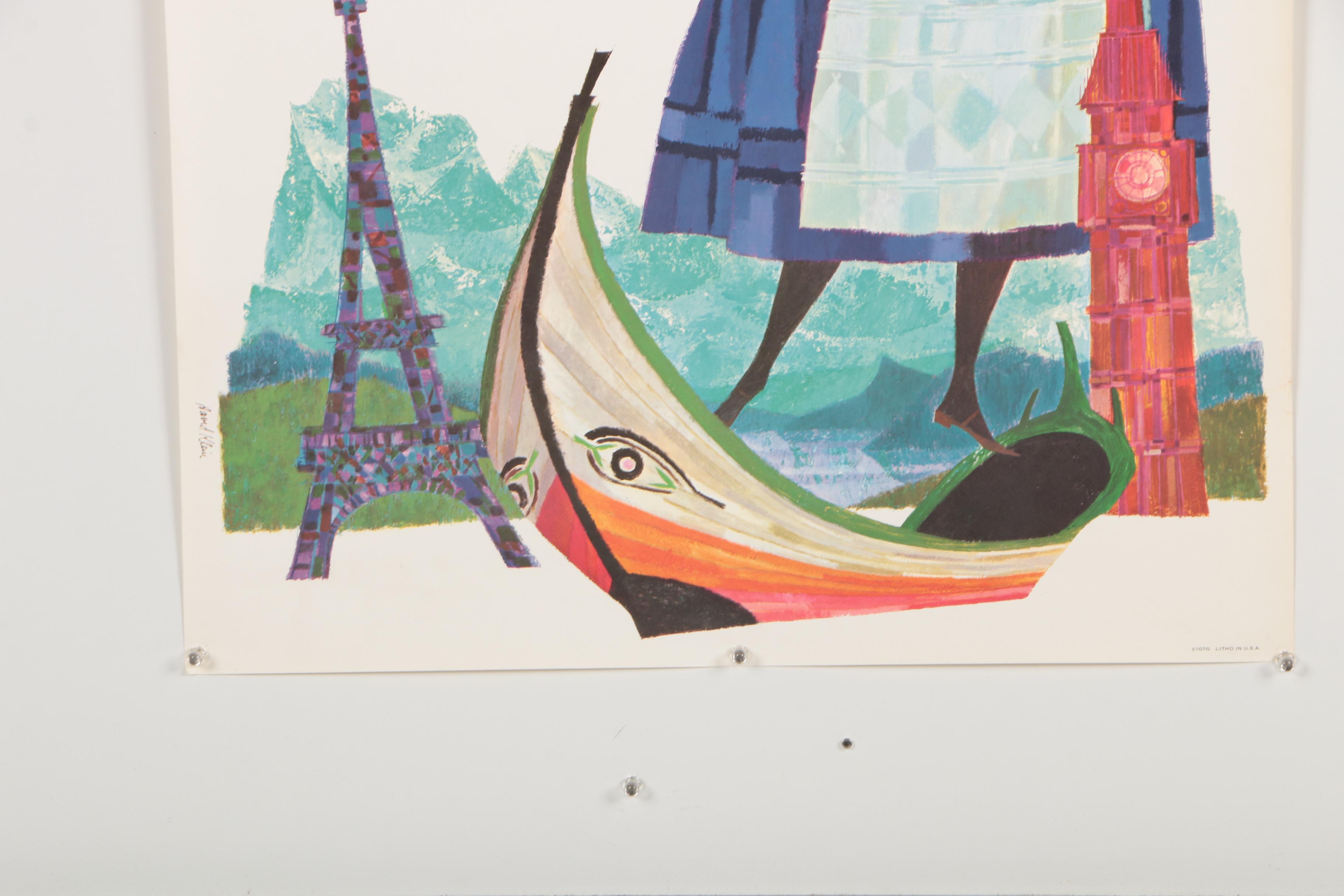 Offset Lithograph Travel Poster after David Klein for TWA "Europe"