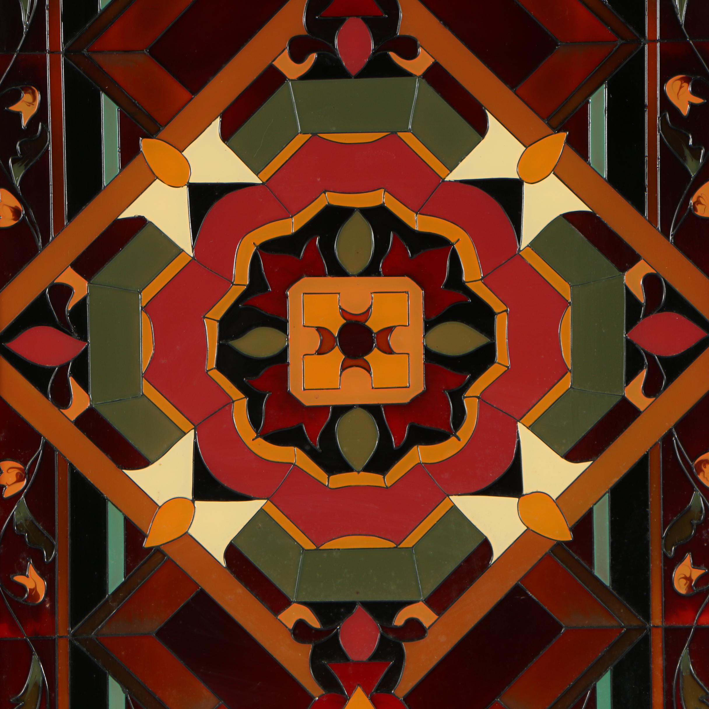 Pair of Hand Painted Glass Panels from Joan Baker Designs