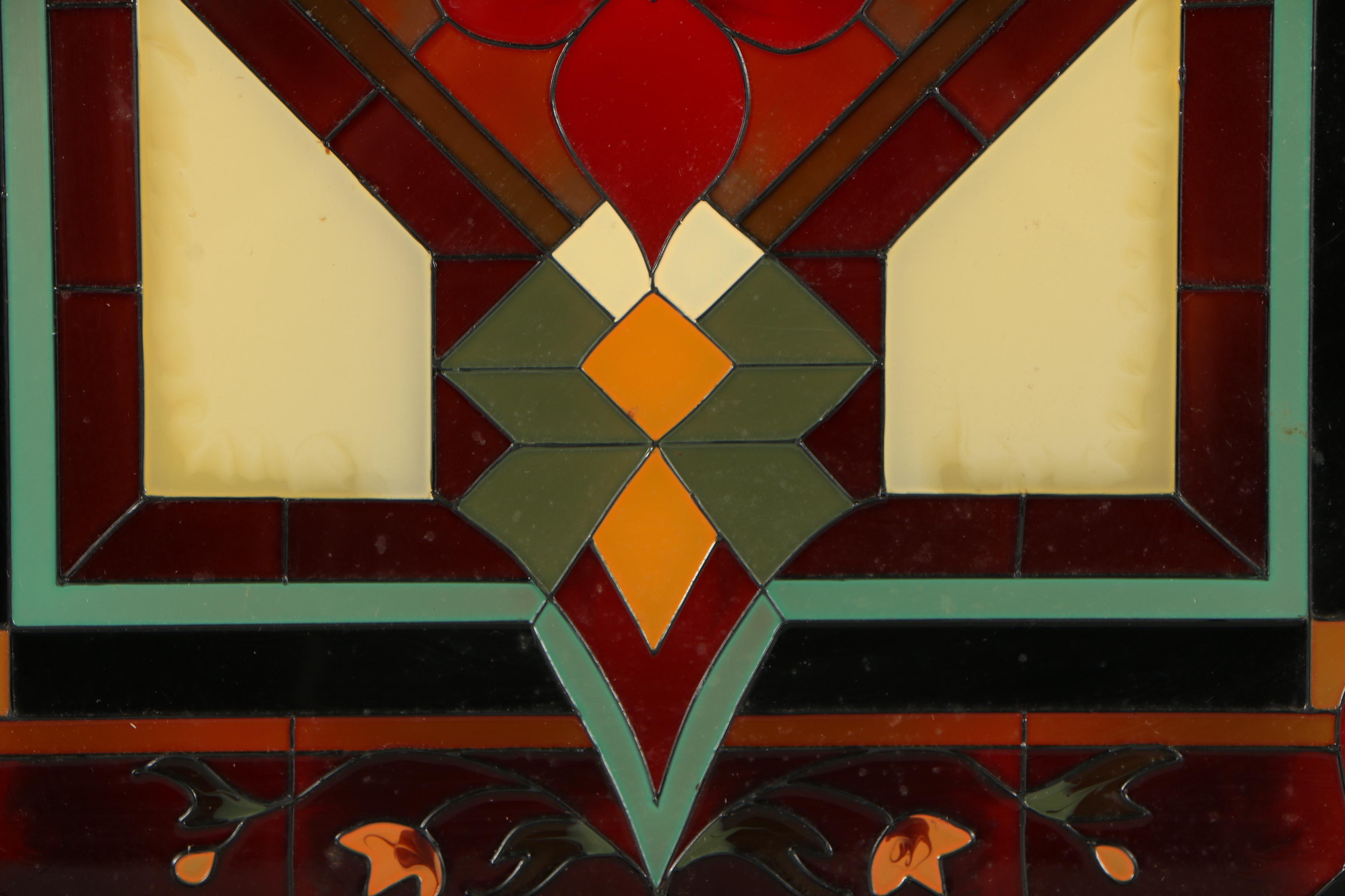 Pair of Hand Painted Glass Panels from Joan Baker Designs