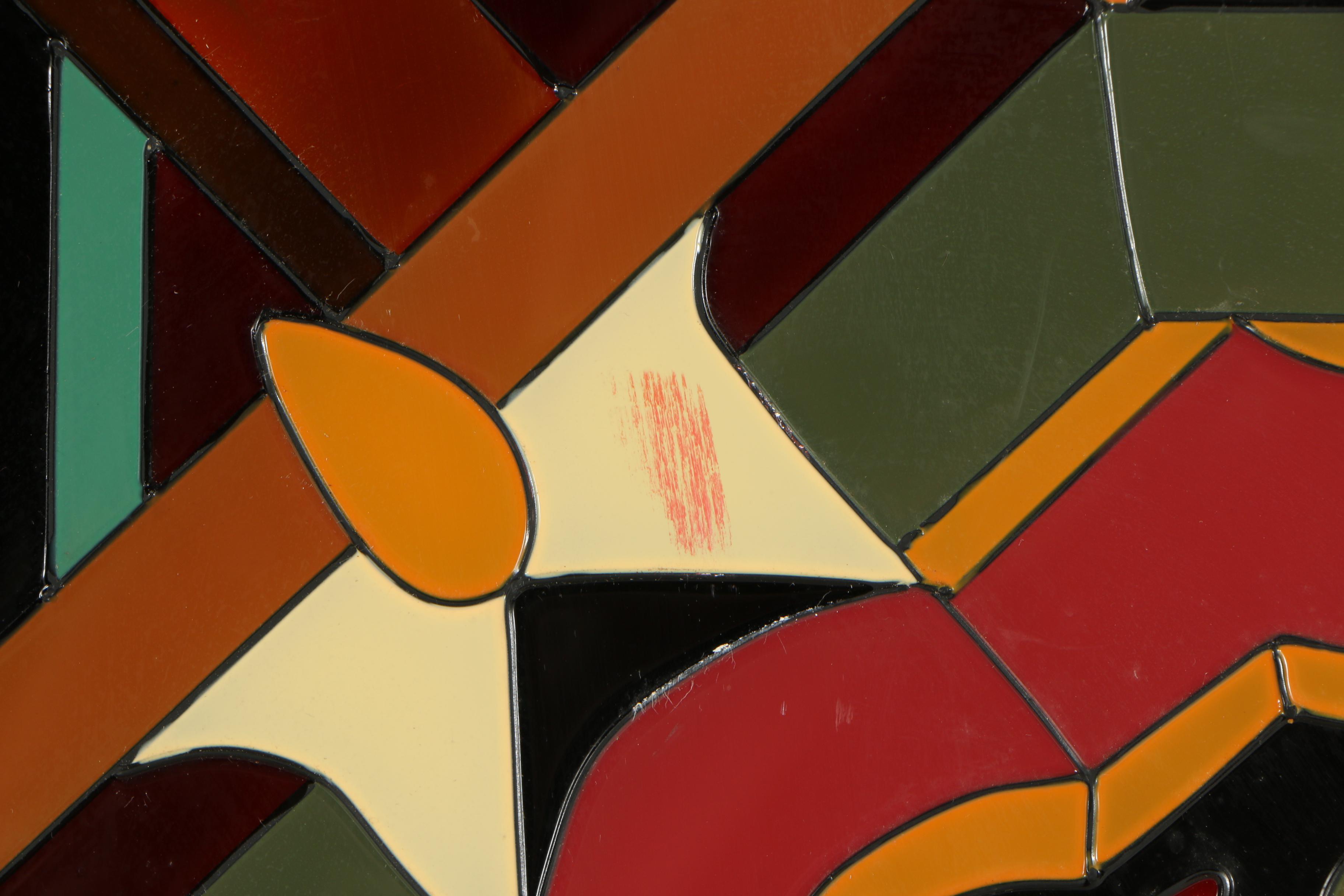 Pair of Hand Painted Glass Panels from Joan Baker Designs