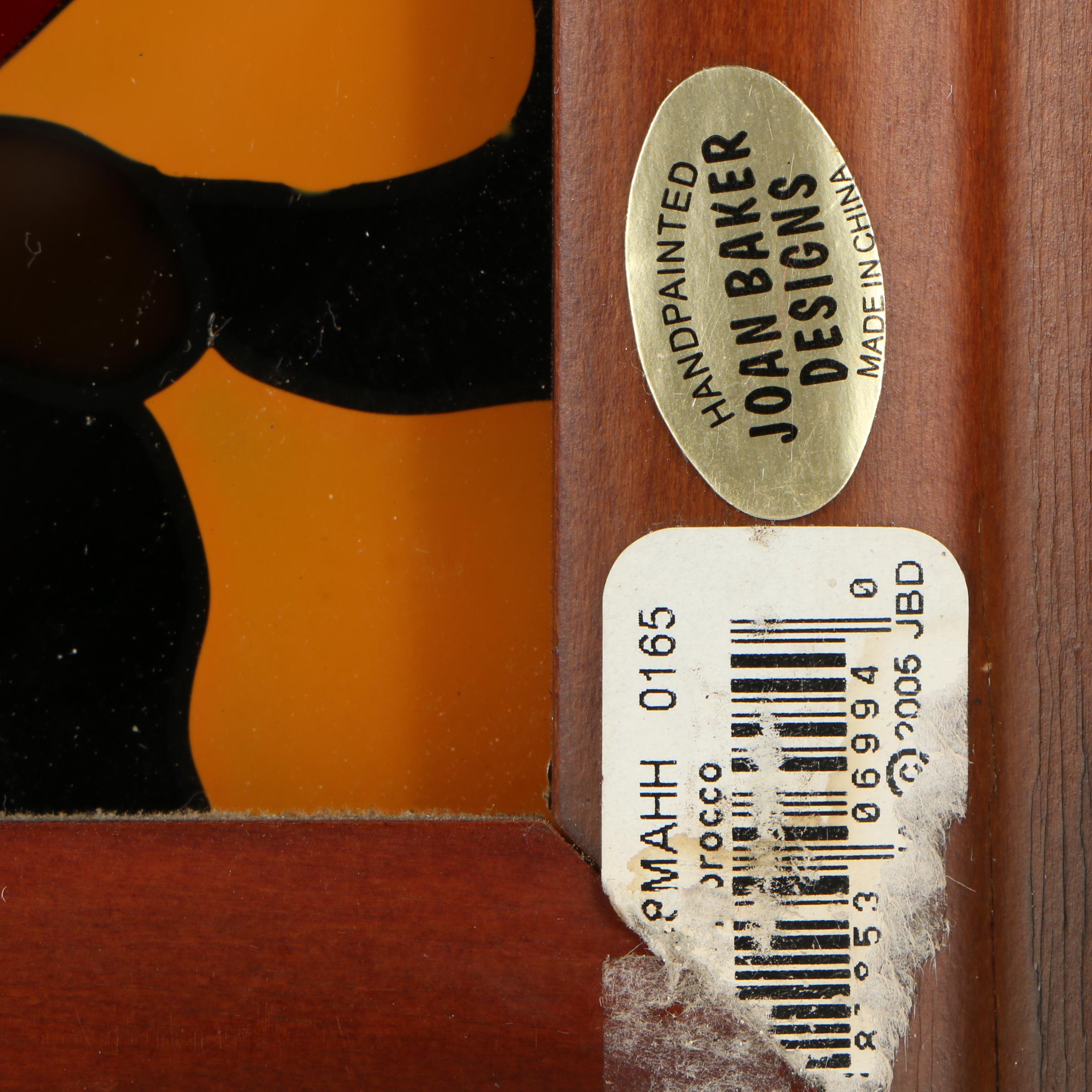 Pair of Hand Painted Glass Panels from Joan Baker Designs