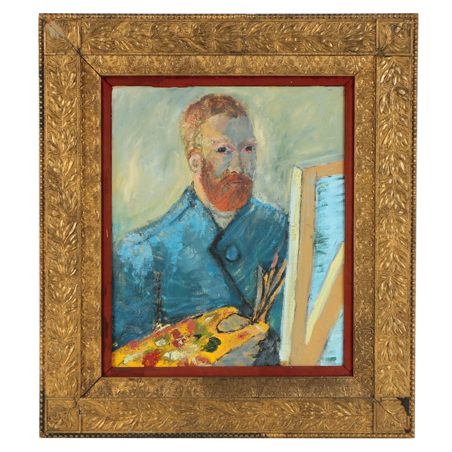 Copy Painting after Vincent Van Gogh "Self-Portrait in Front of the Easel"