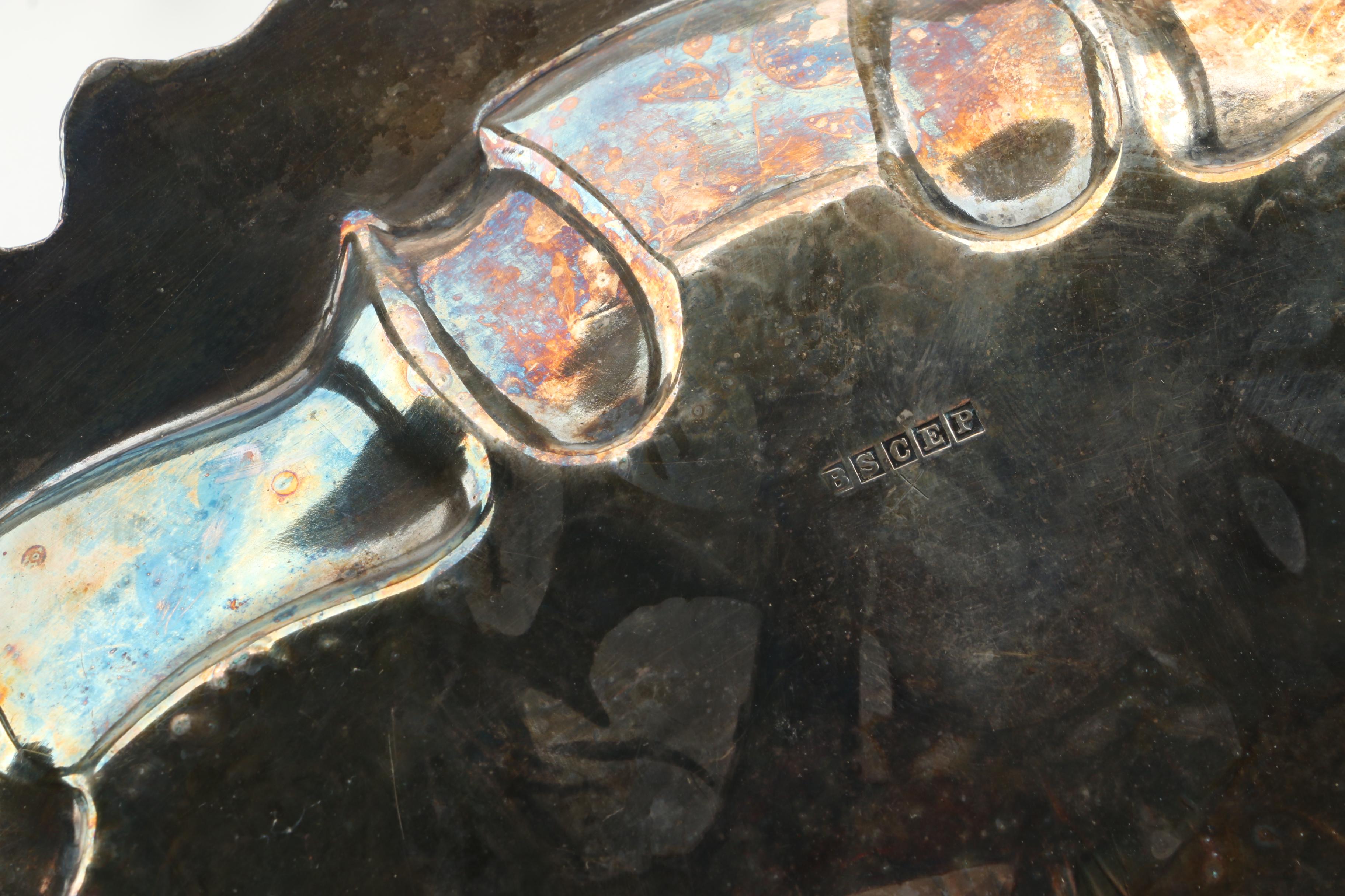 Birmingham Silver Co. Tray with Other Silver Plate Tableware and Miniature Bible