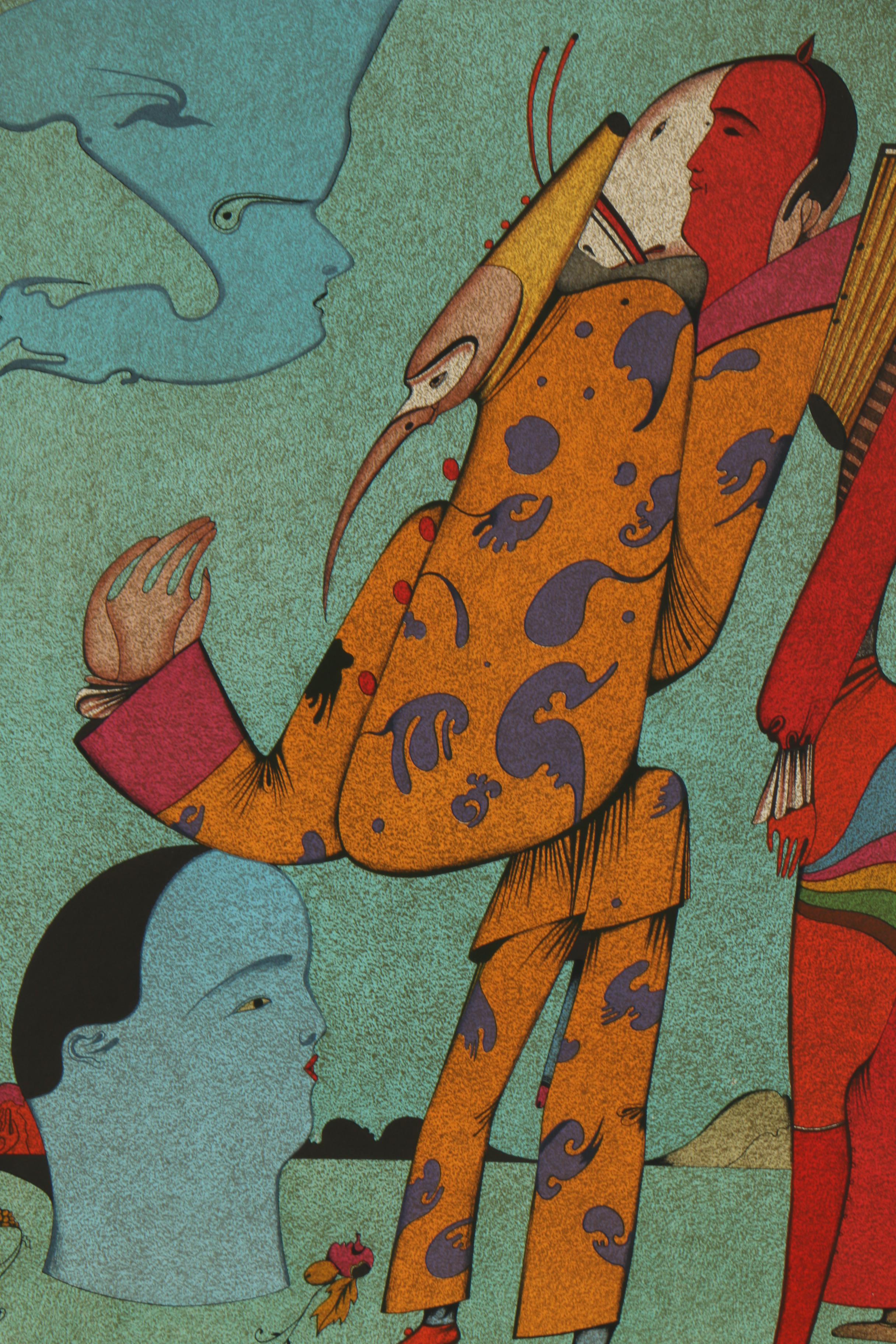 Mihail Chemiakin Limited Edition Lithograph "The Blue Mask"