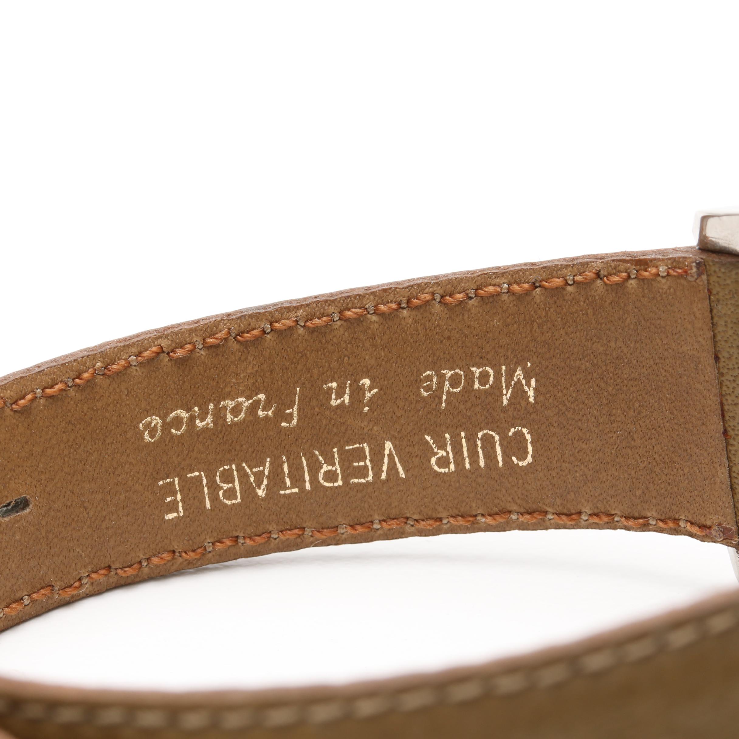 Circa 1958 Eterna Stainless Steel Watch with Green Leather Strap