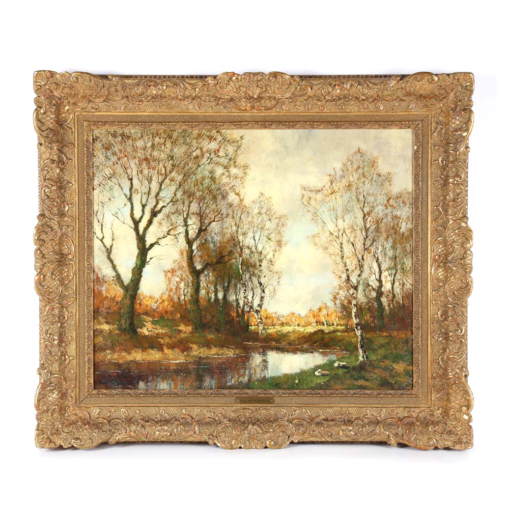 Antique William Hendricks Oil on Canvas Painting