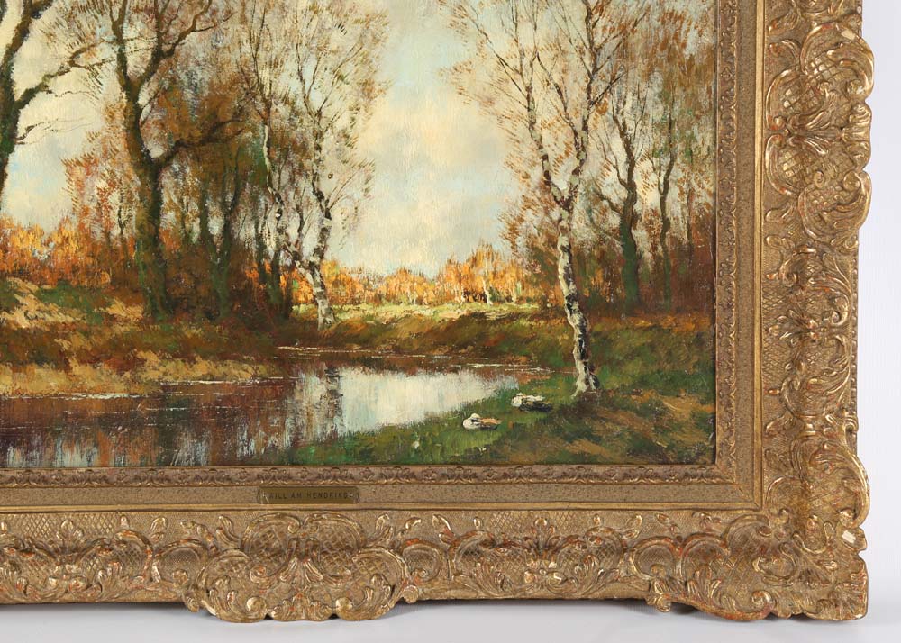 Antique William Hendricks Oil on Canvas Painting