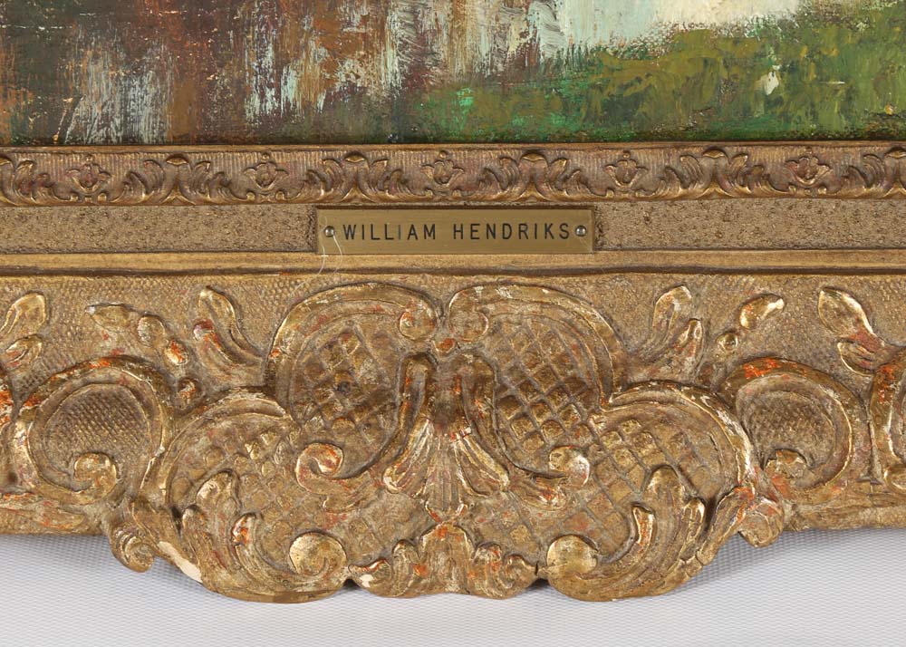 Antique William Hendricks Oil on Canvas Painting