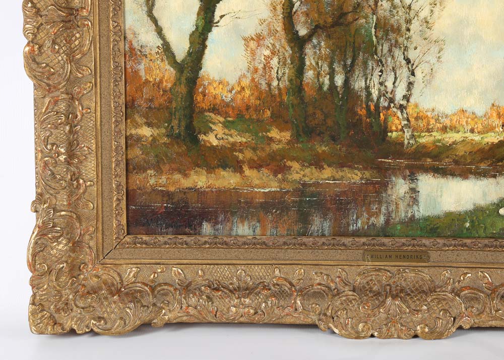 Antique William Hendricks Oil on Canvas Painting