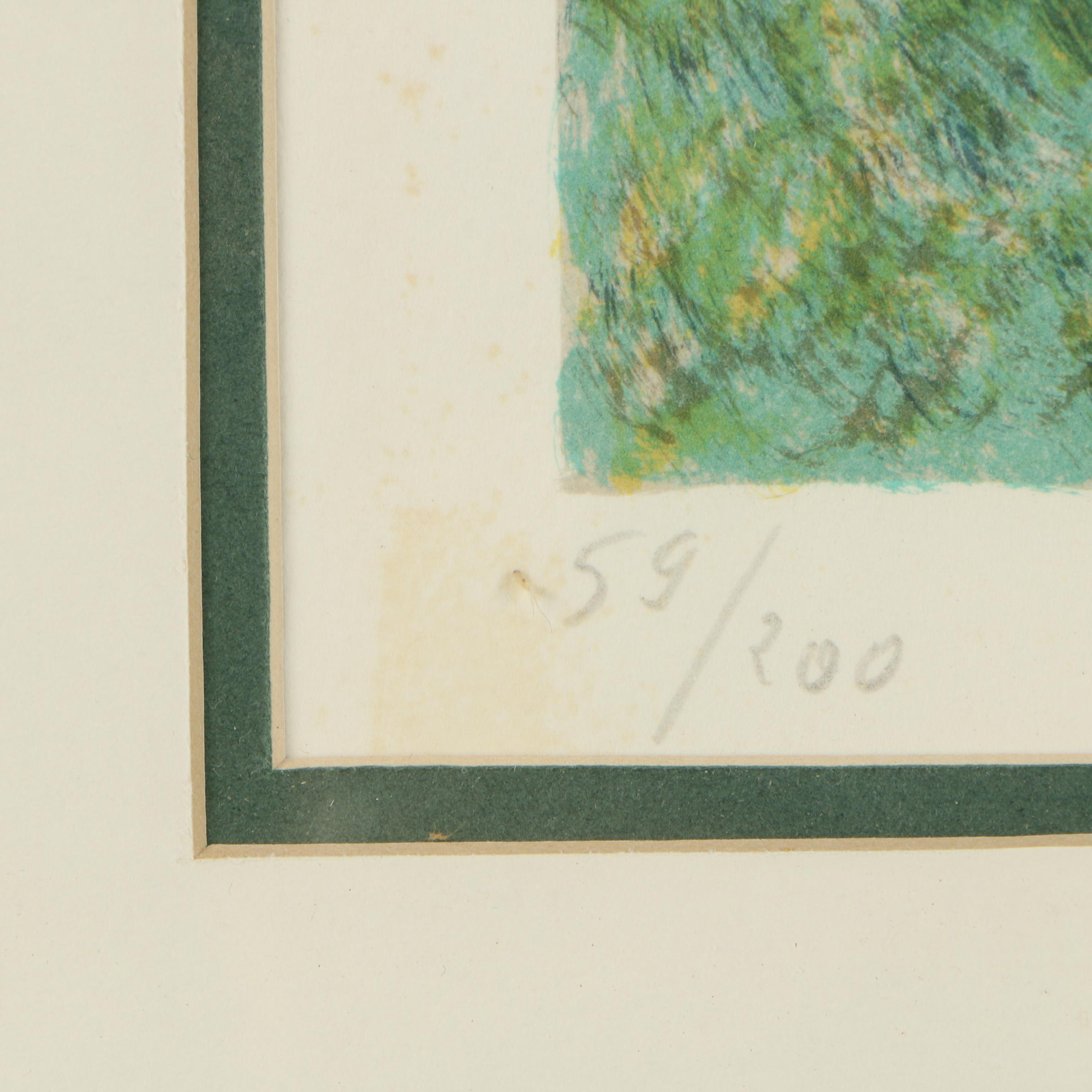 Francois Batet Limited Edition Color Lithograph "The Girl with a Bouquet"