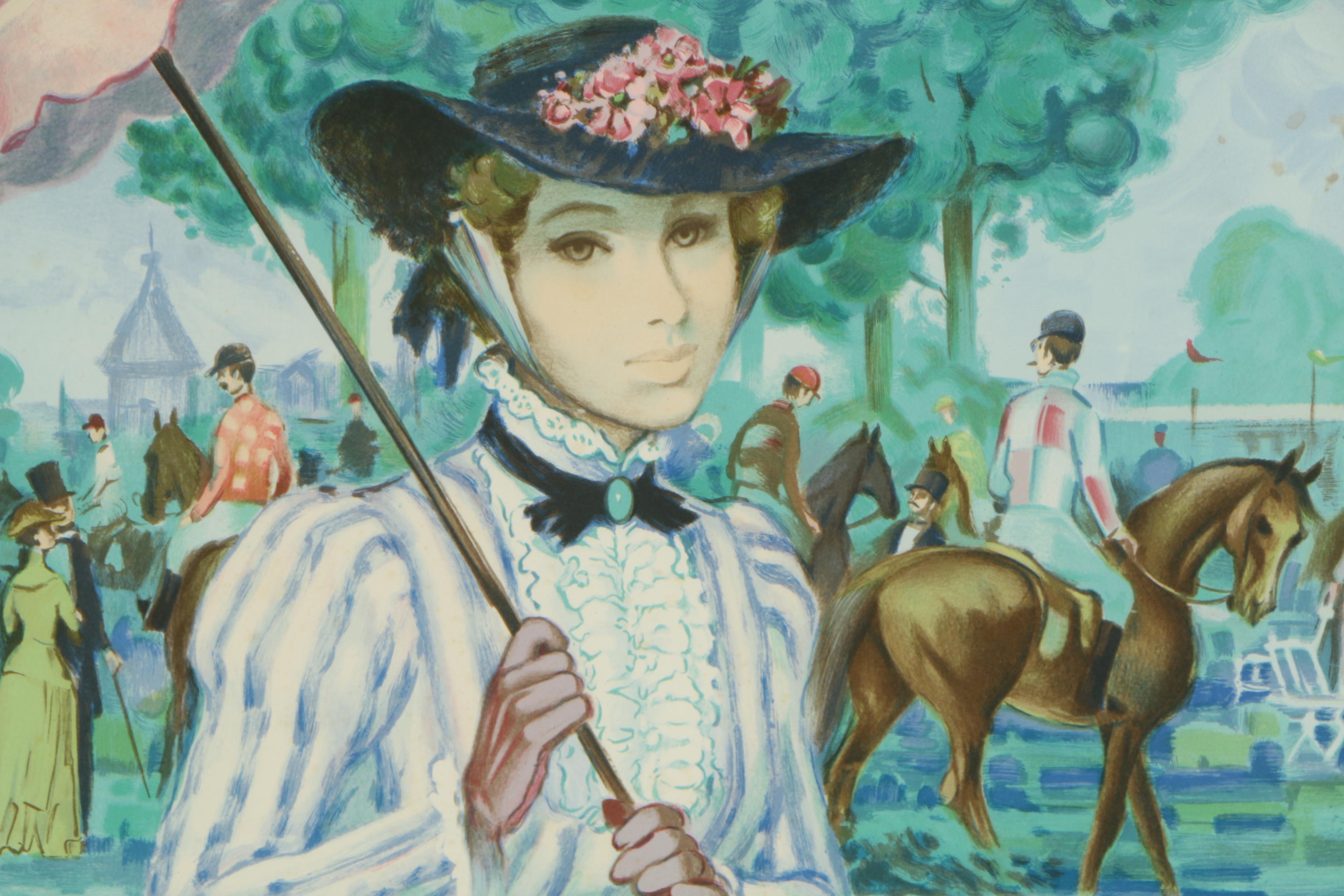 Francois Batet Limited Edition Color Lithograph "Paddock"