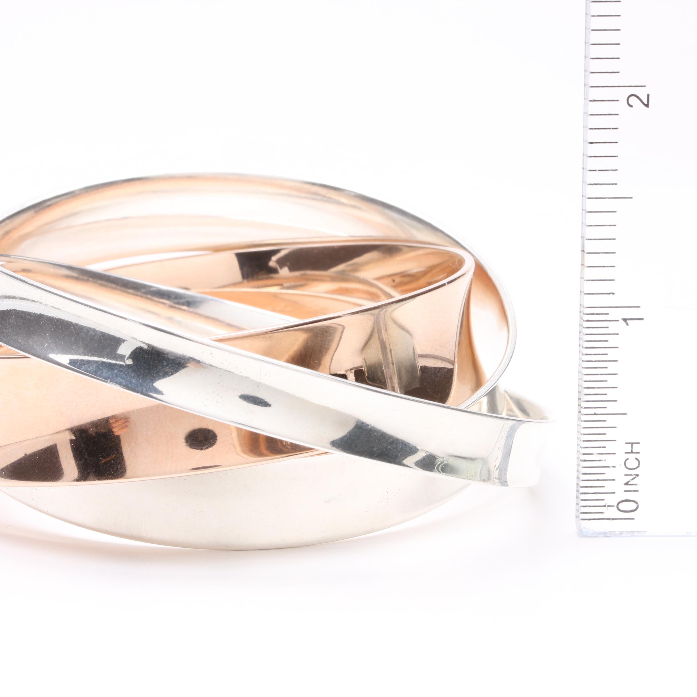 Tiffany & Co. "1837 Collection" Sterling Silver and Rubedo Interlocked Bangles