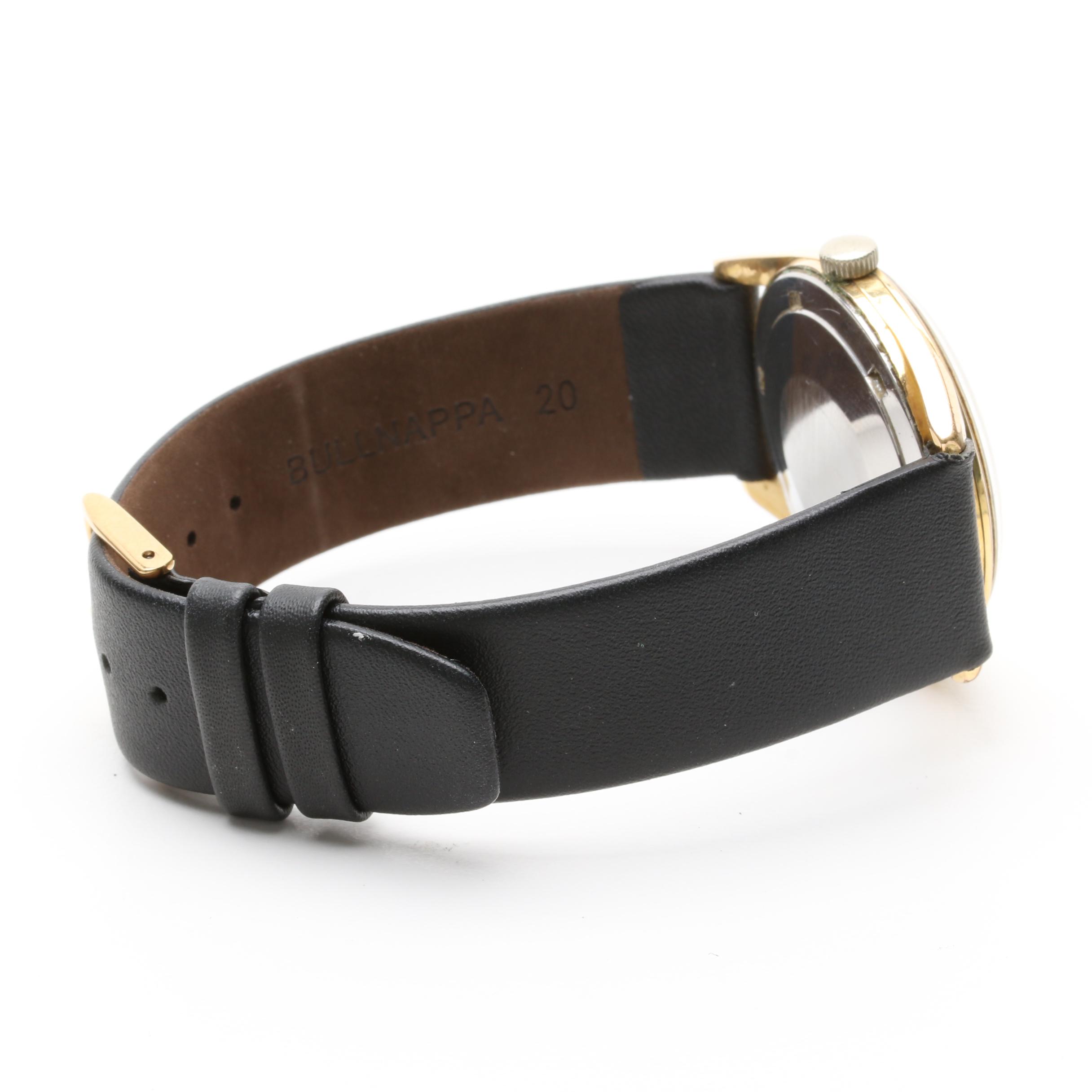 Tissot Gold-Plated Stainless Steel Black Leather Watch