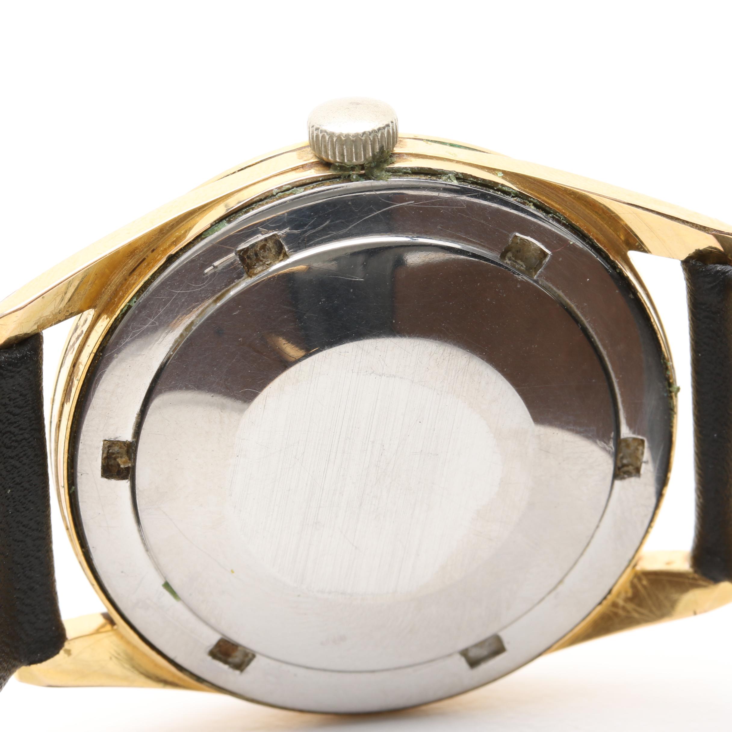 Tissot Gold-Plated Stainless Steel Black Leather Watch