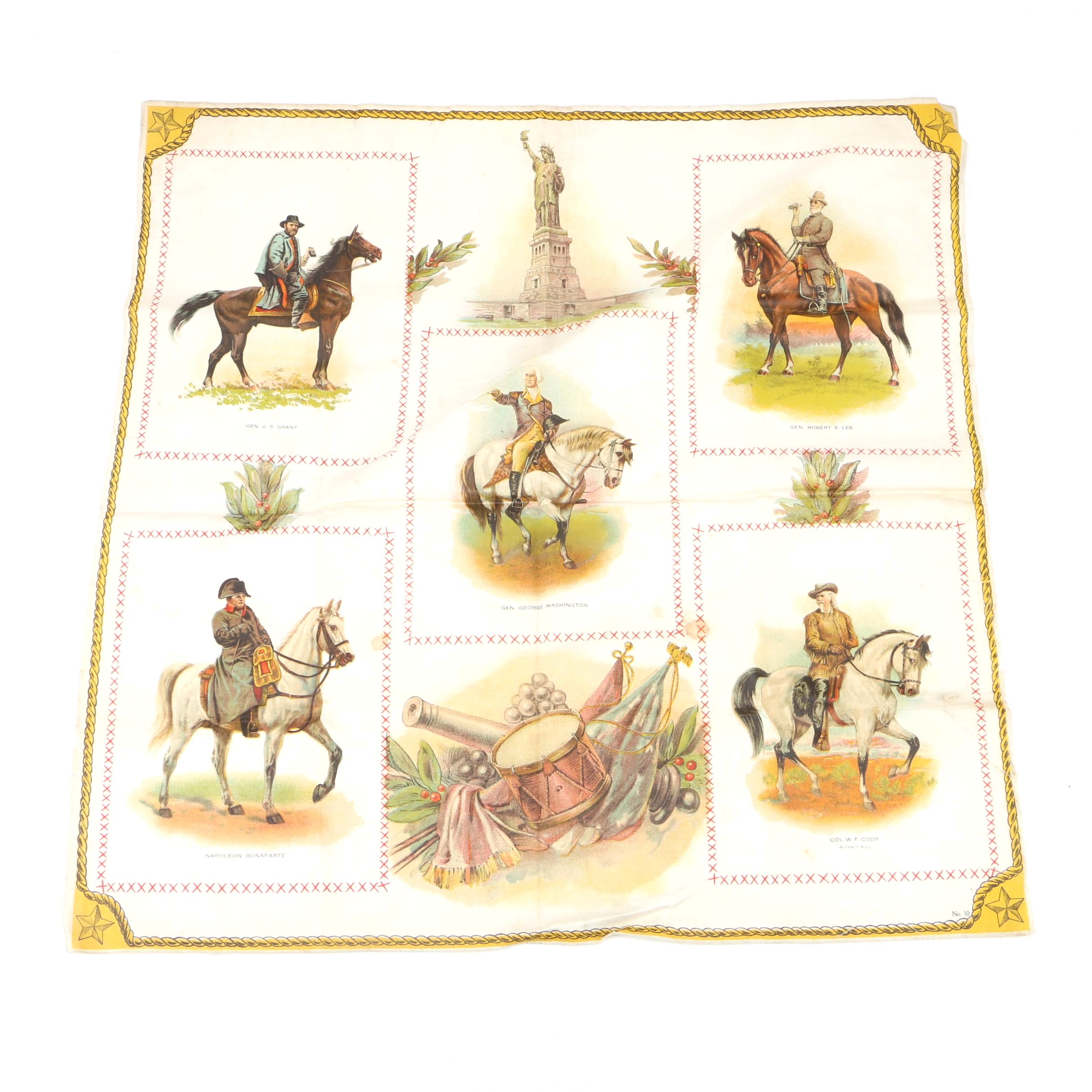 Circa 1912 Helmar "Generals" Tobacco Silk Pillow Top