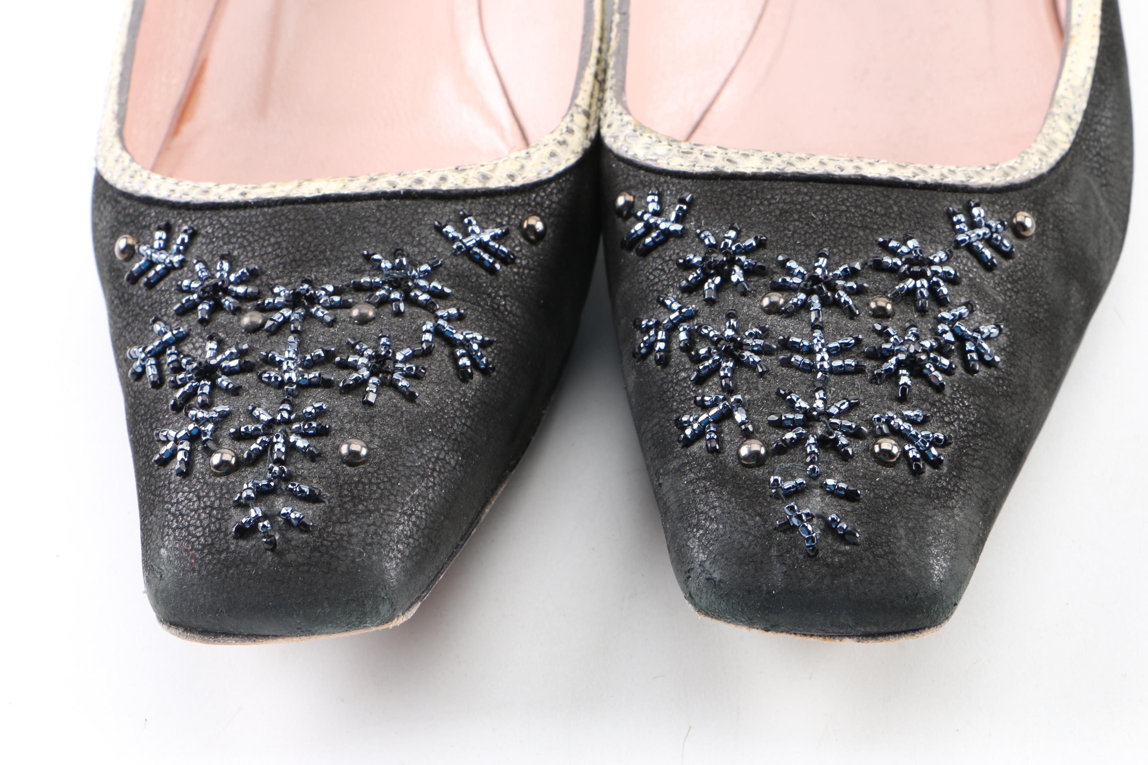 Women's Leather and Suede Heels Including Prada, Stuart Weitzman and Mootich