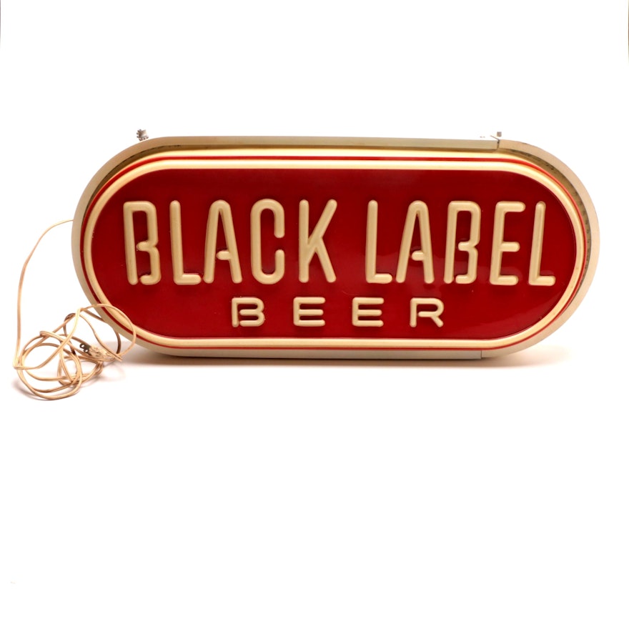 Two Sided Black Label Light Up Beer Sign