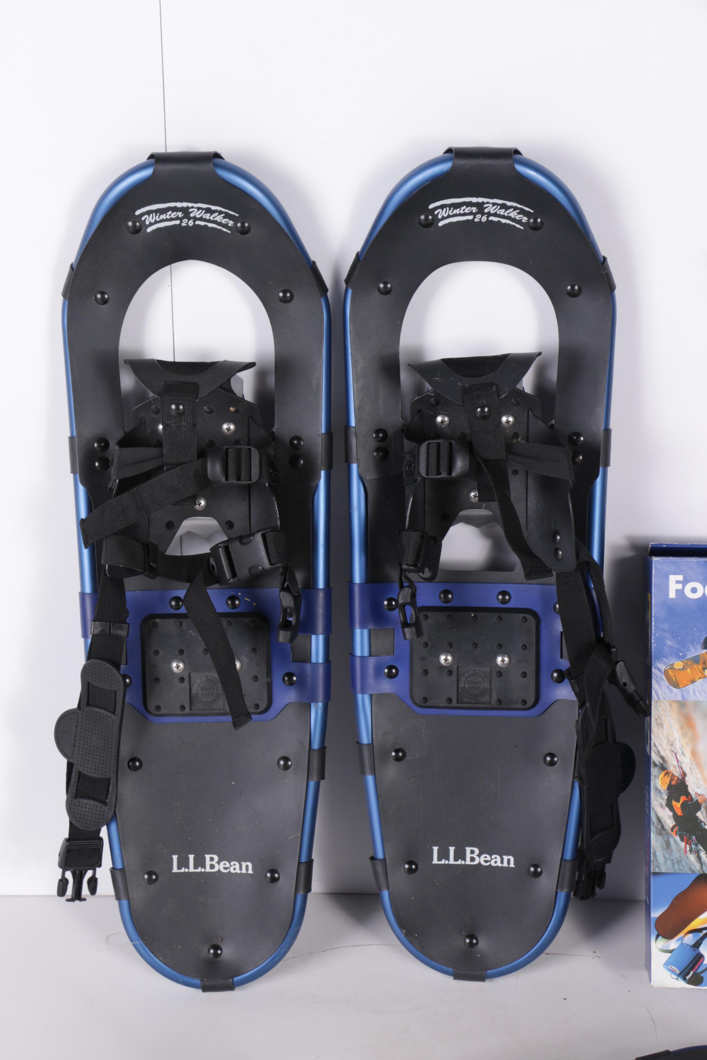 LL Bean Winter Walker 26 Snow Shoes and Assorted Poles