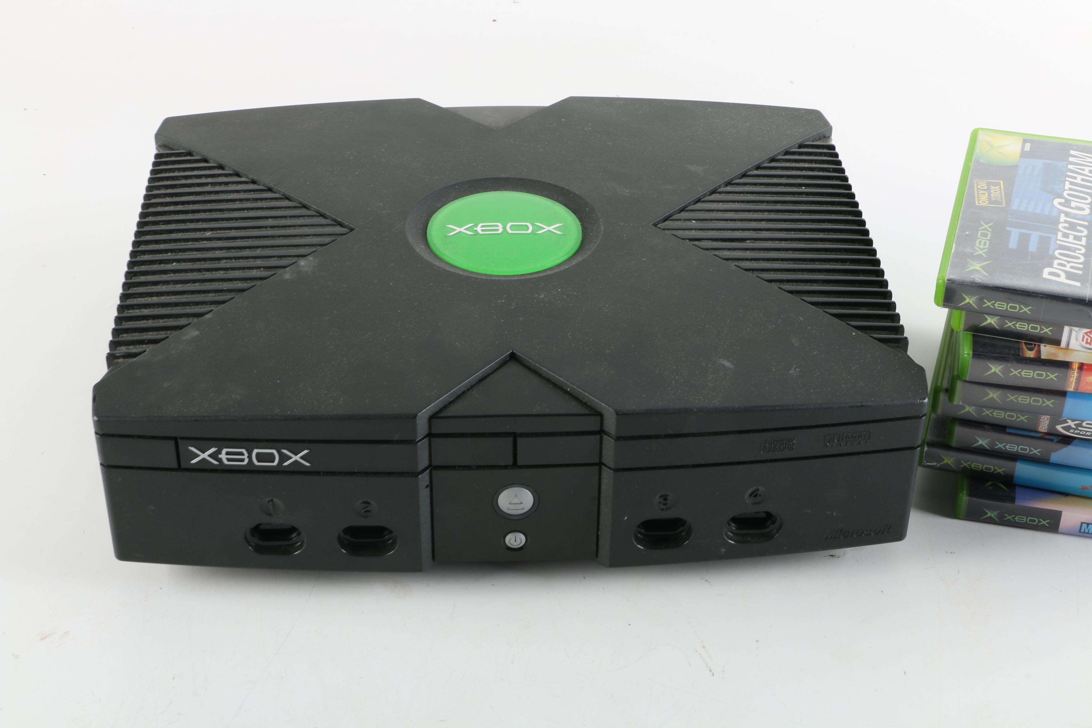 Microsoft Original Xbox with Games and GameStop Controller