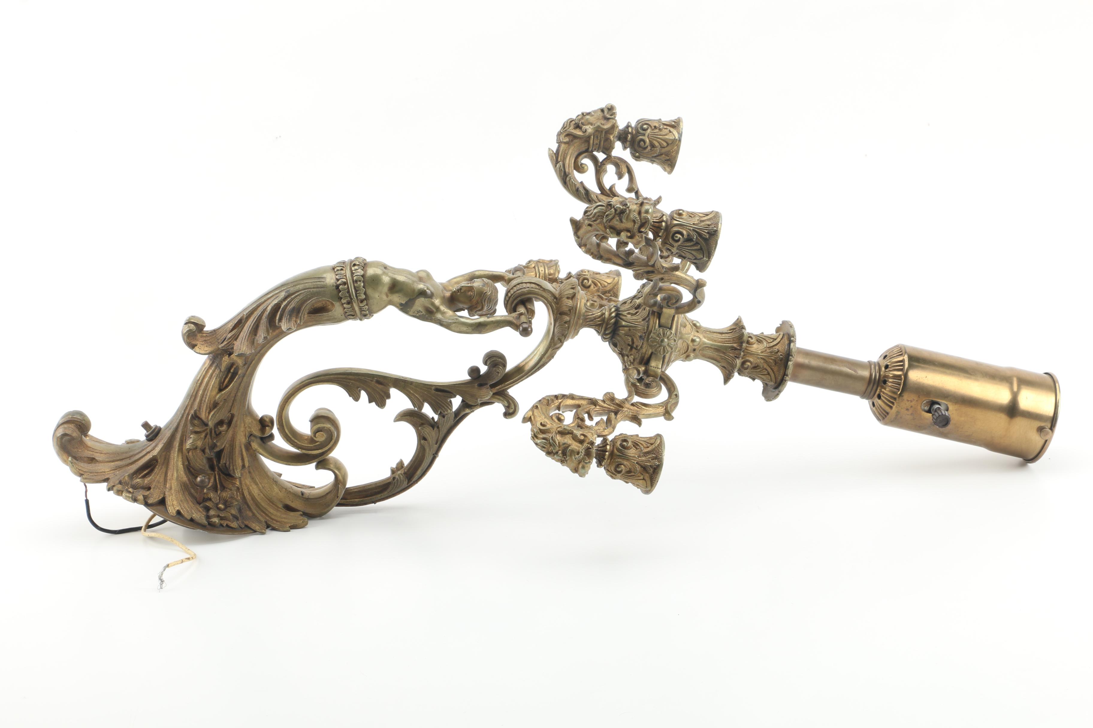 Vintage Caryatid Electric Wall Sconce