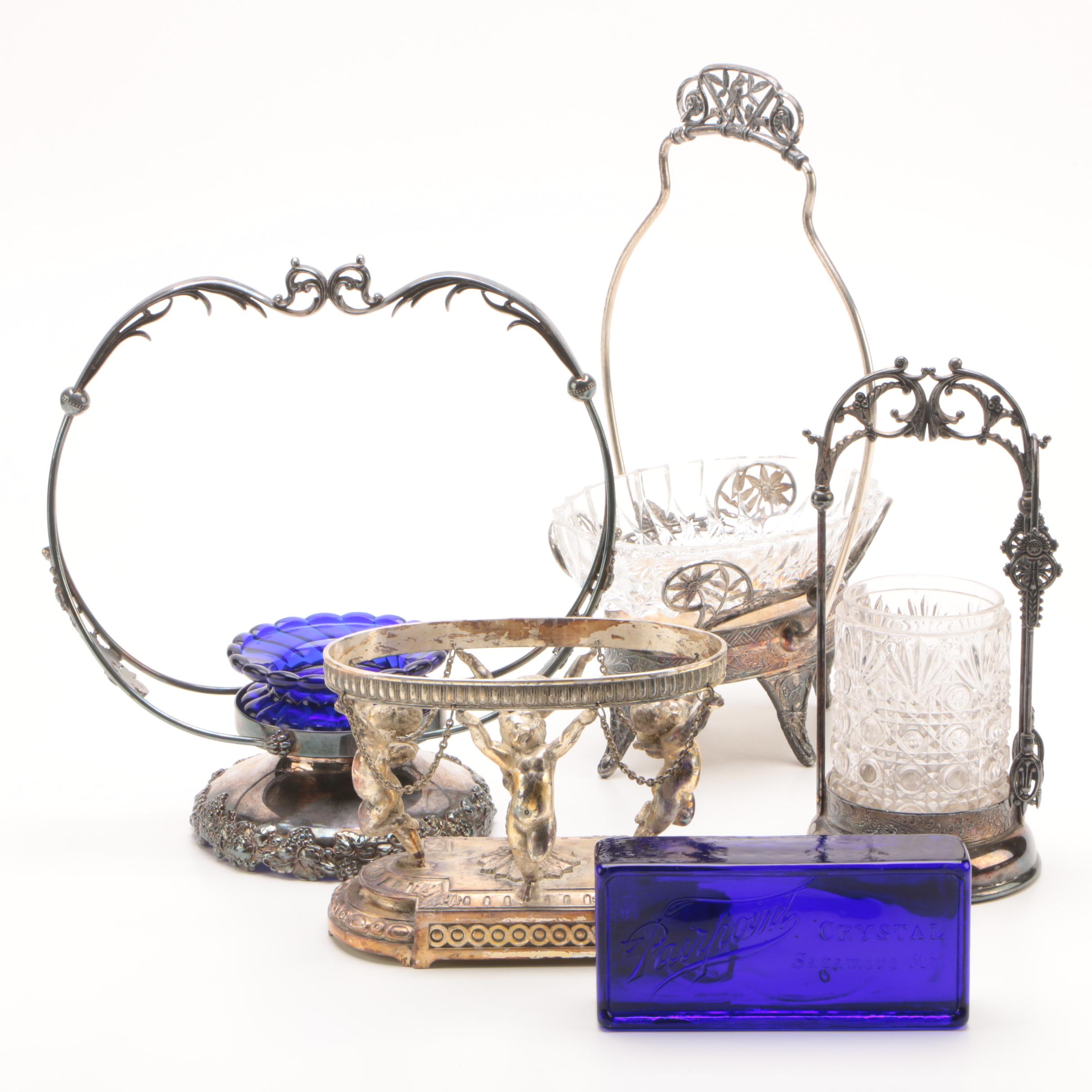 Pairpoint Quadruple Silver Plate Pickle Castor and Other Plated Tableware