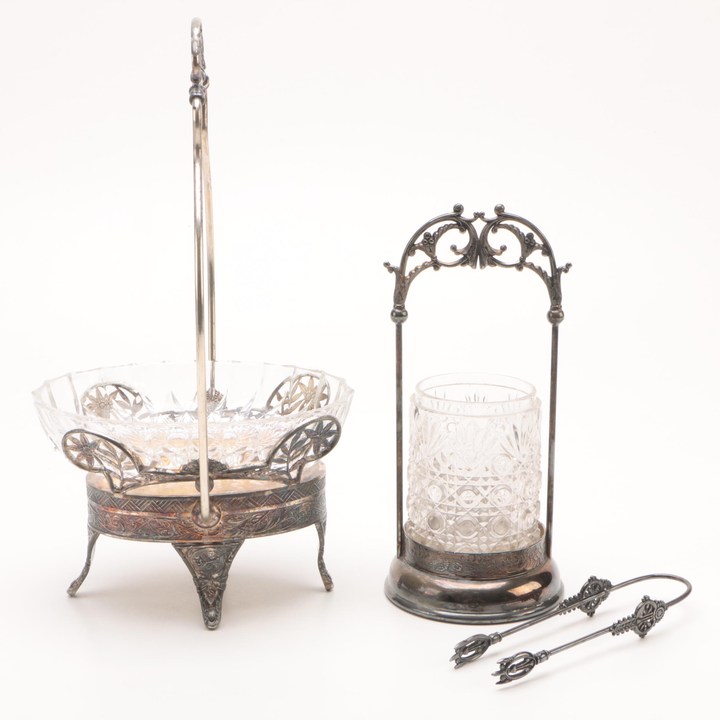 Pairpoint Quadruple Silver Plate Pickle Castor and Other Plated Tableware