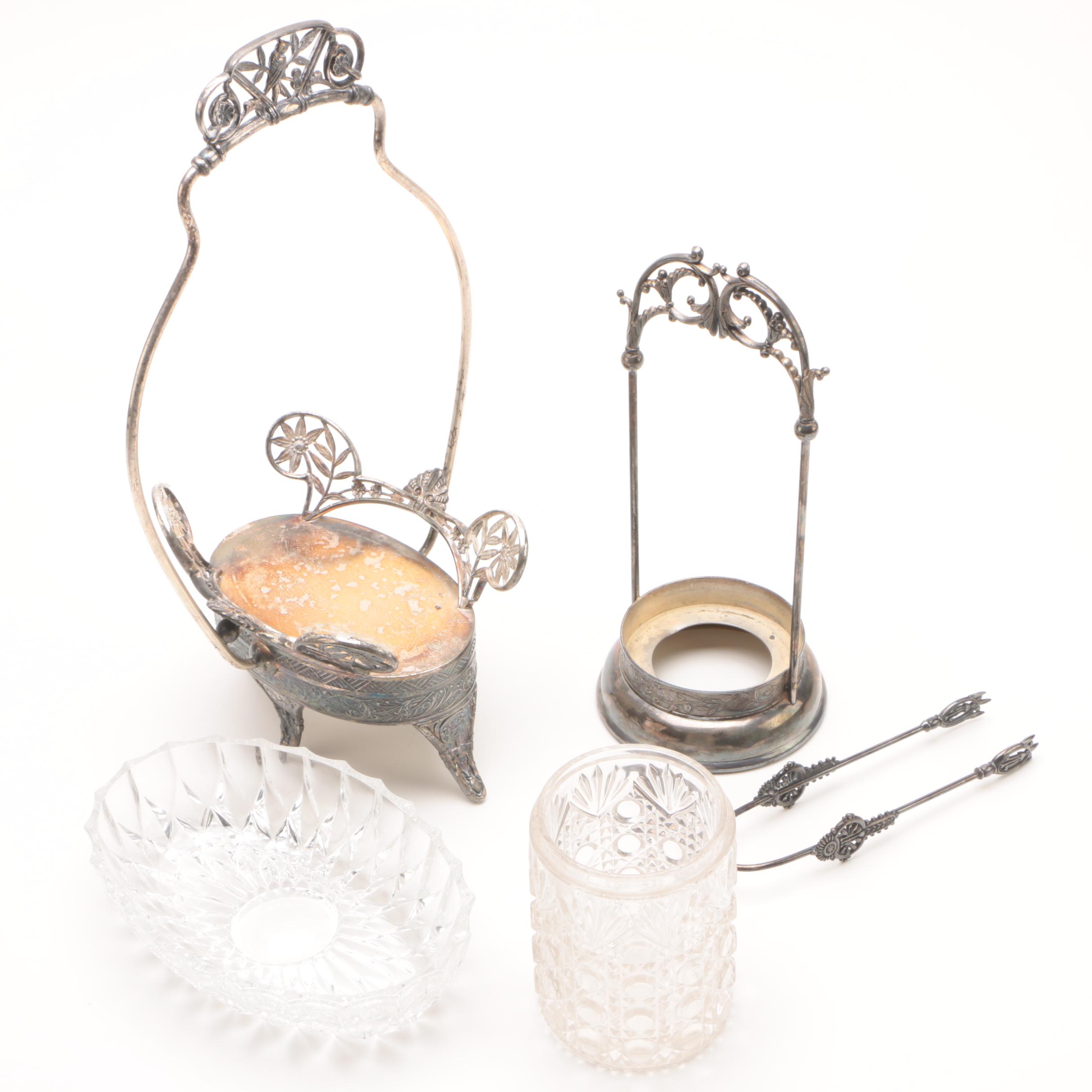 Pairpoint Quadruple Silver Plate Pickle Castor and Other Plated Tableware