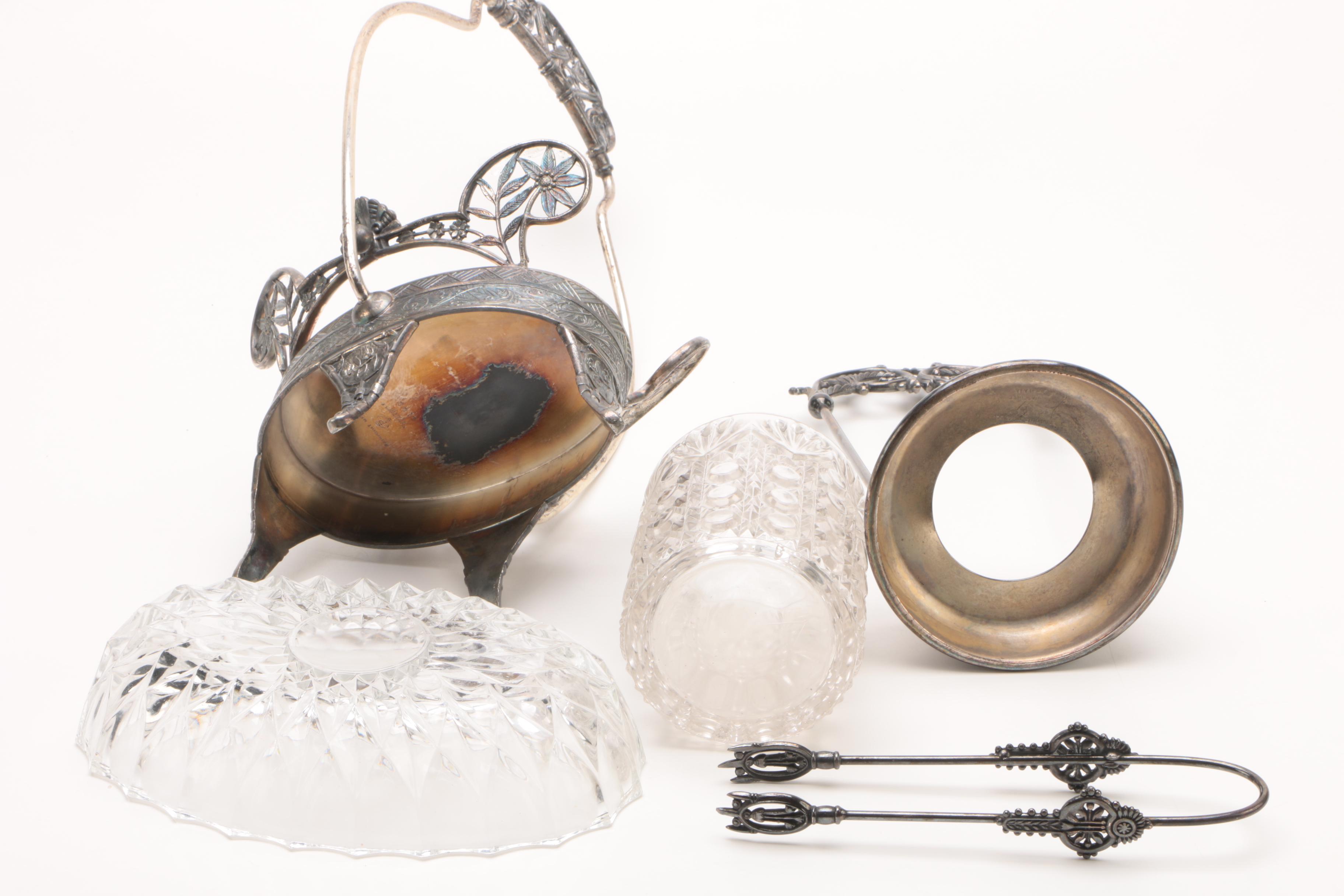 Pairpoint Quadruple Silver Plate Pickle Castor and Other Plated Tableware