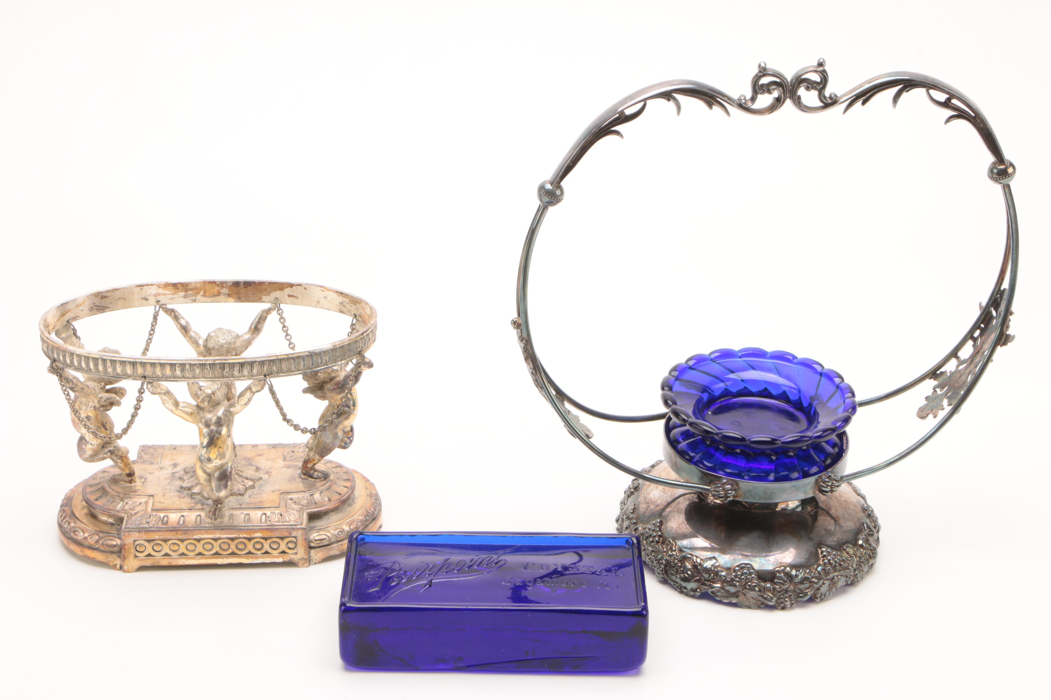 Pairpoint Quadruple Silver Plate Pickle Castor and Other Plated Tableware