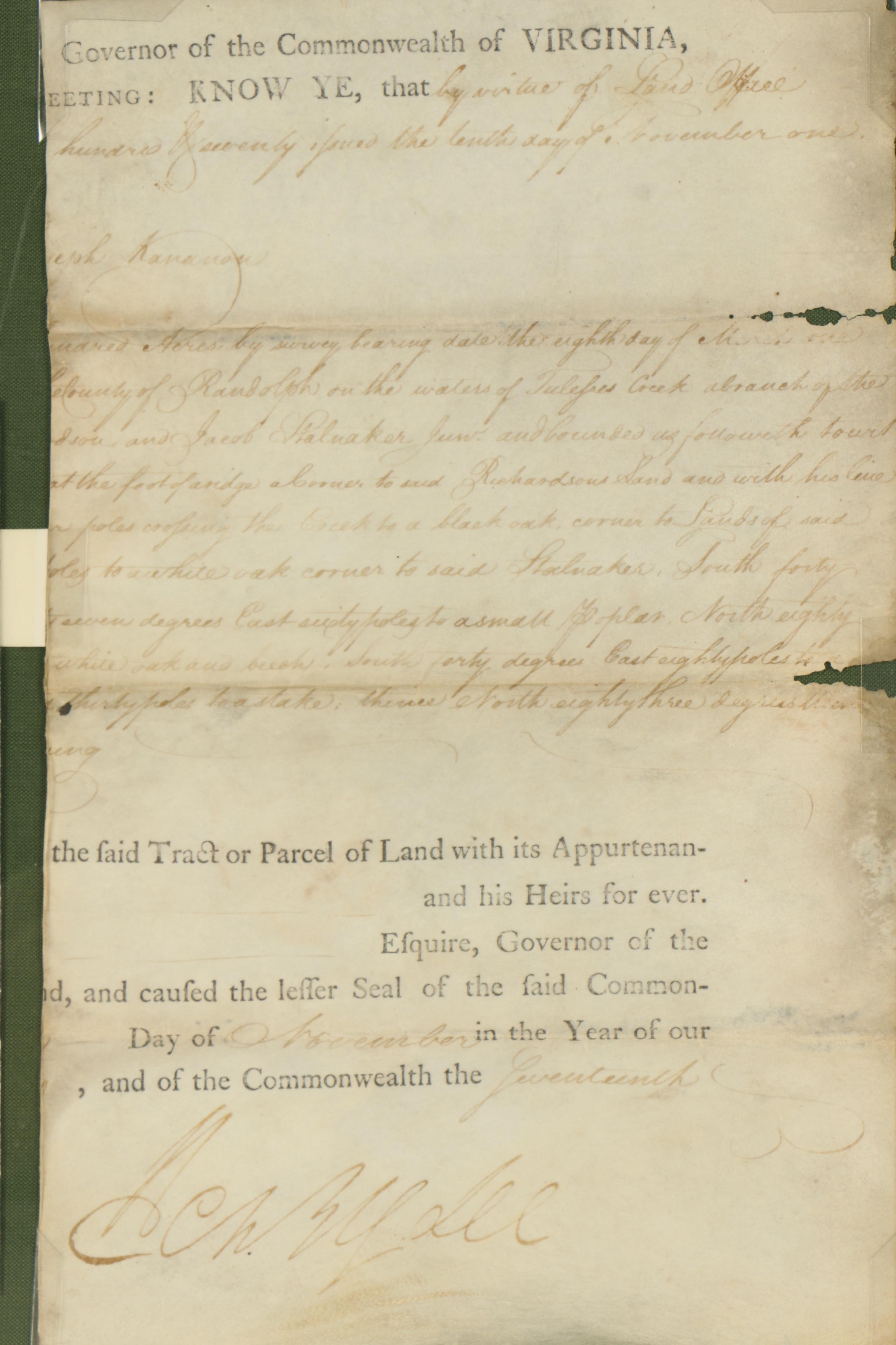Historical Document Signed by General Henry "Light-Horse Harry" Lee III