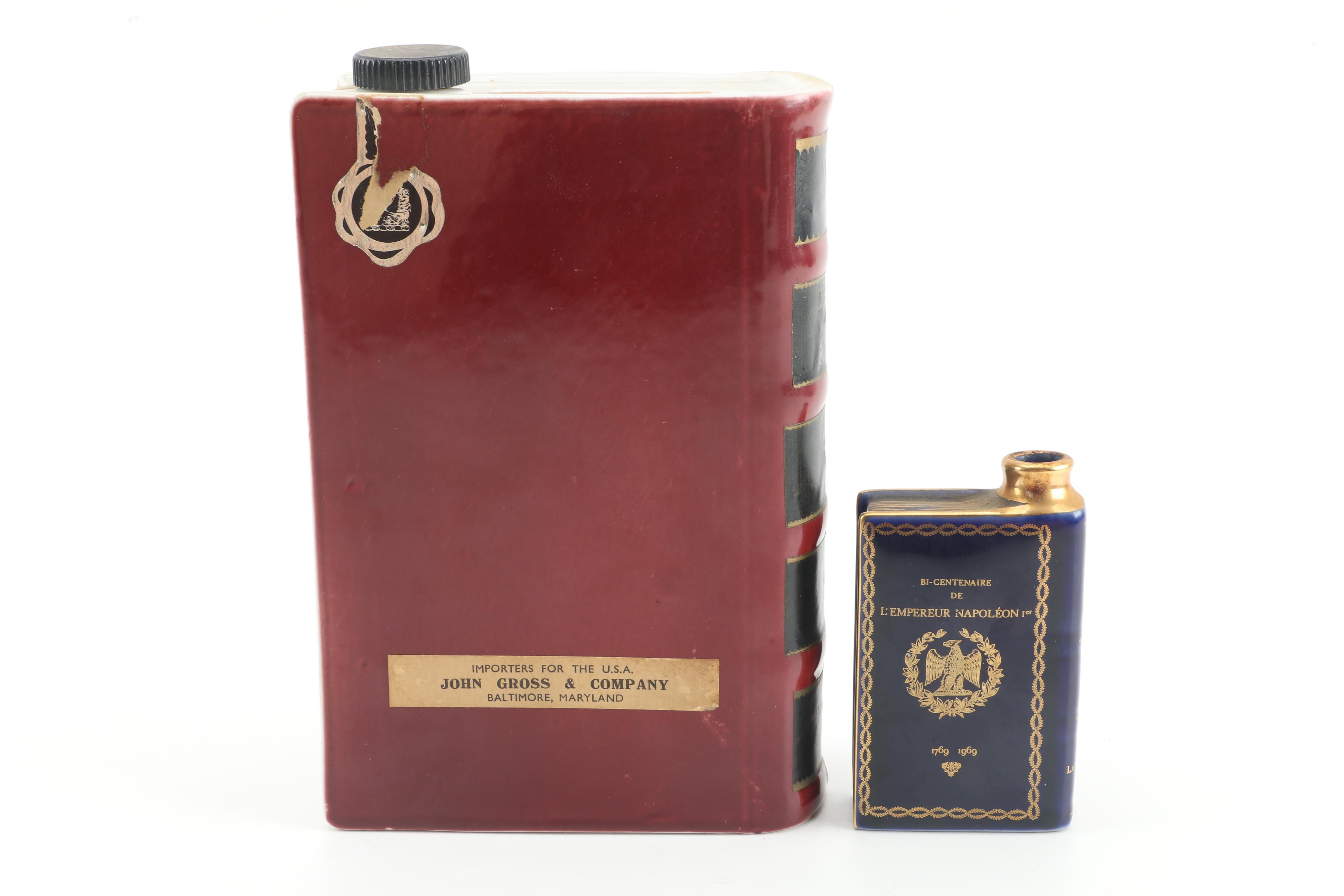 Vintage Rutherfords Book-Themed Scottish Whiskey Decanters